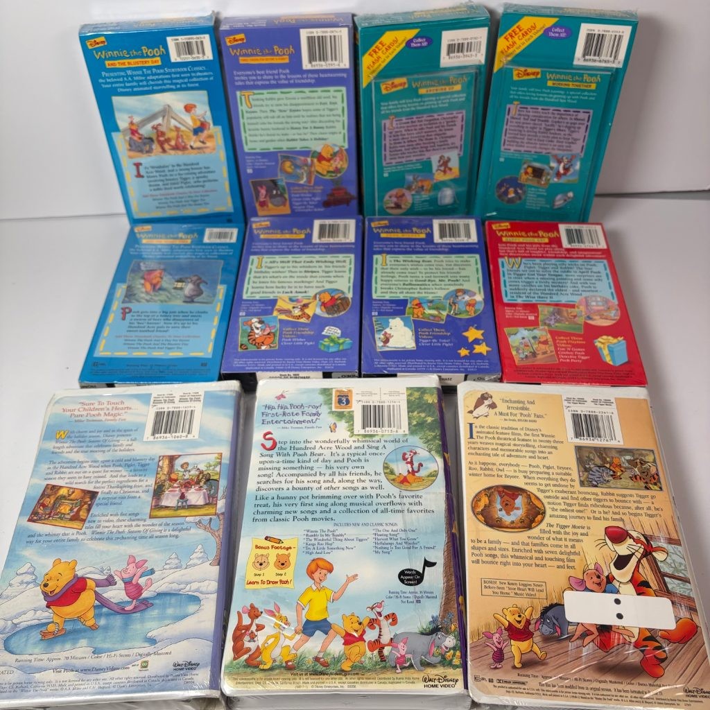 Disney Winnie the Pooh VHS Lot of 11 Sealed Tigger Movie Storybook Friendship