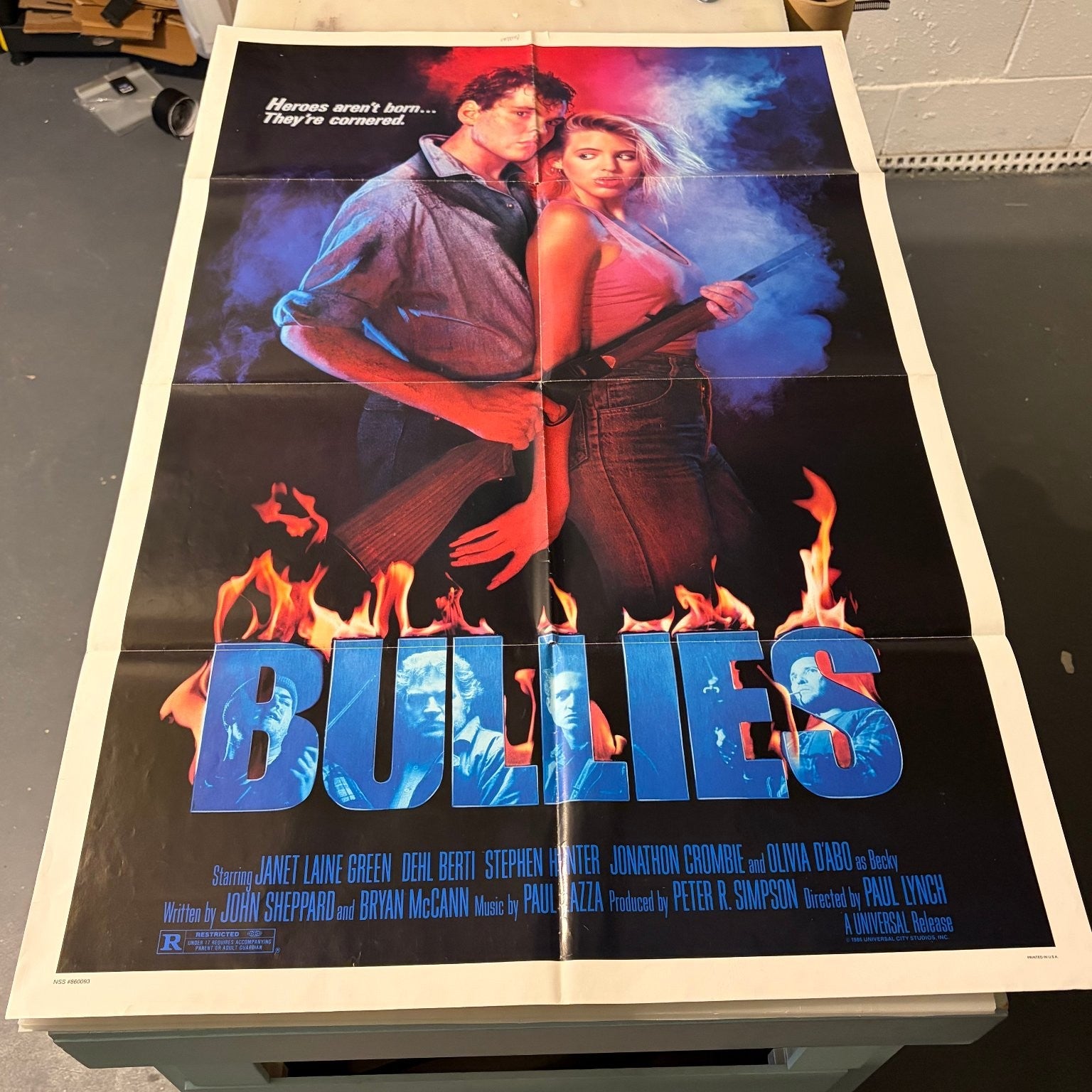 Bullies 1986 One Sheet Movie Poster Universal Paul Lynch Litho Action B-Movie
