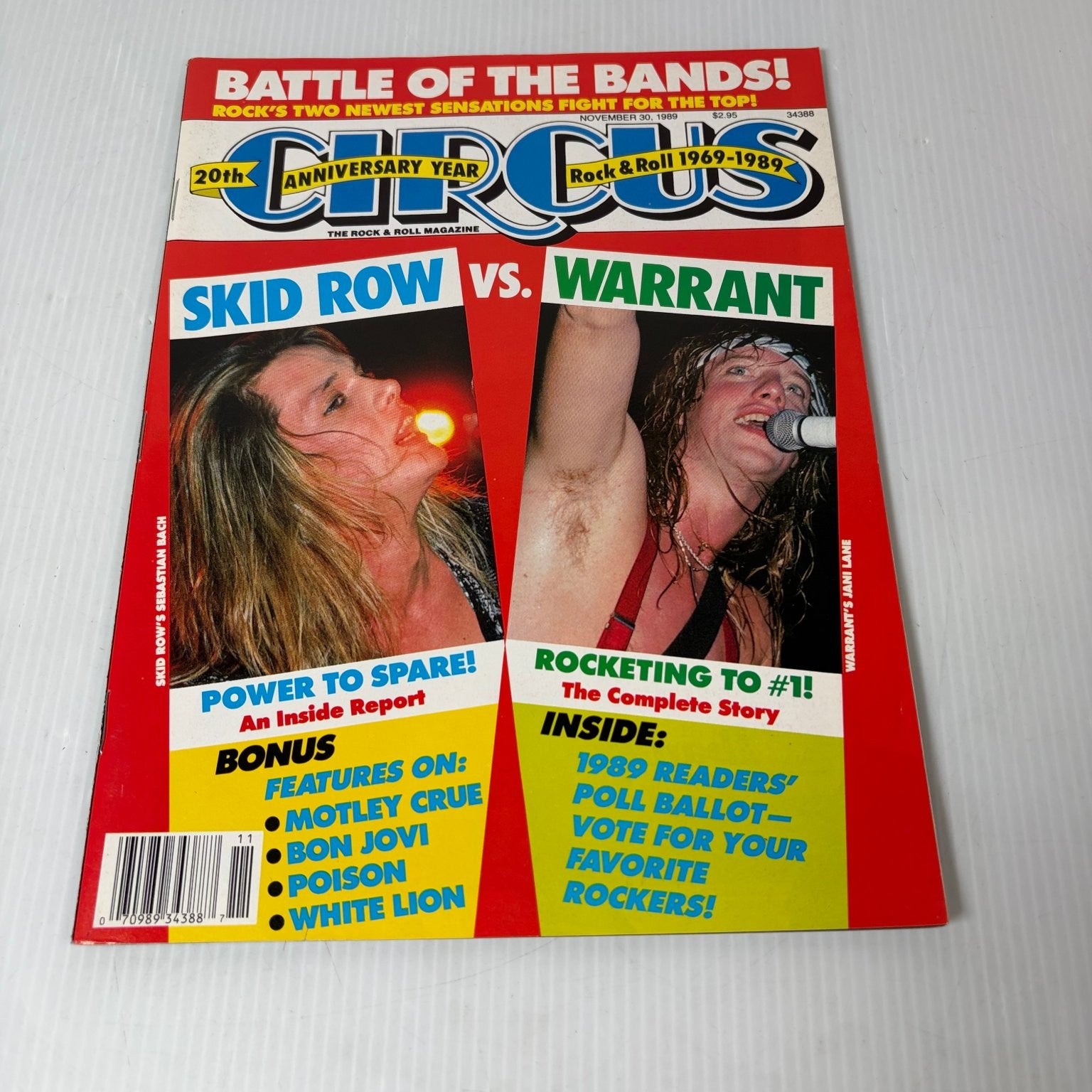 Circus Magazine November 30 1989 Skid Row Warrant Rock Music Anniversary