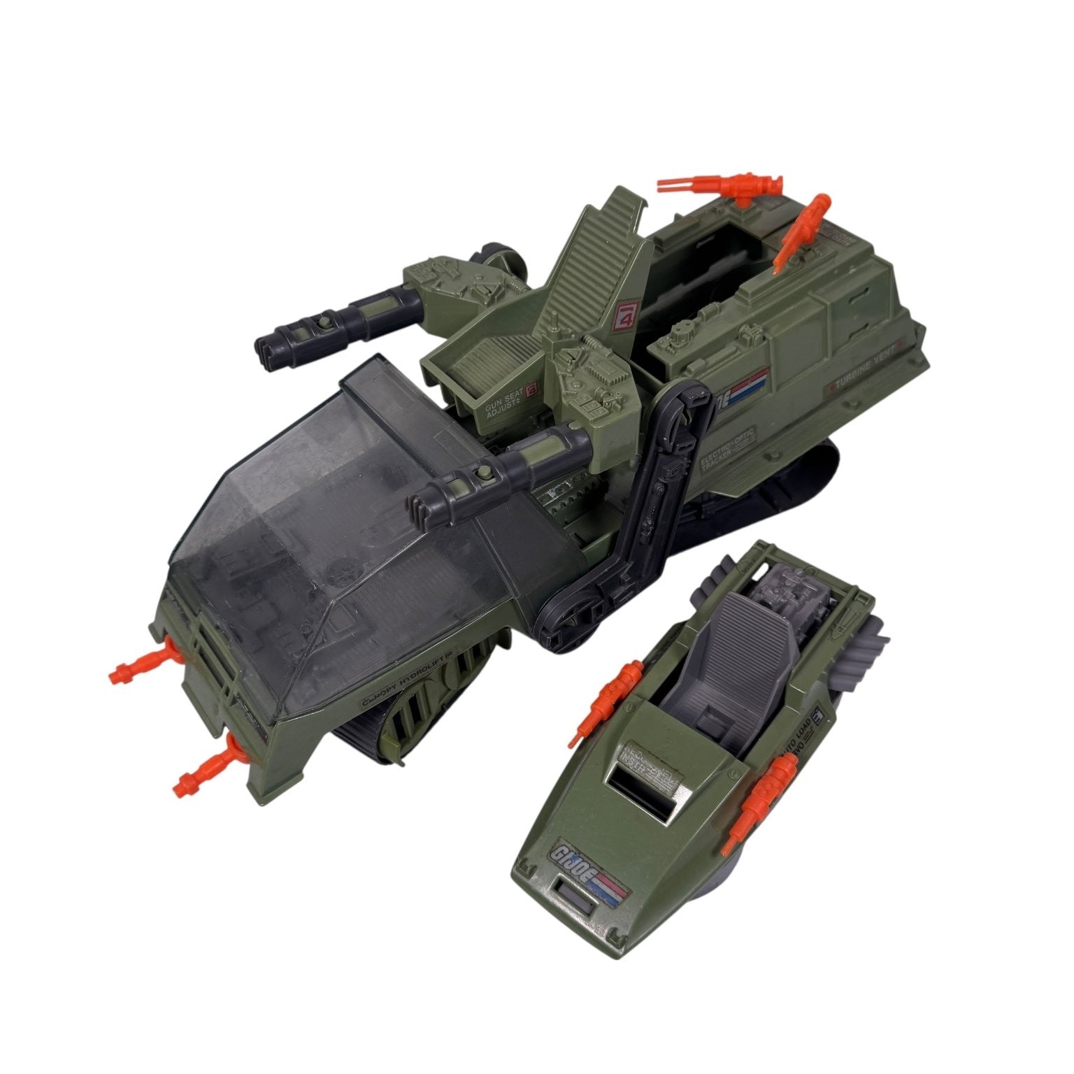 Vintage Hasbro G.I. Joe HAVOC Vehicle w/ Hovercraft 1986 Toy Incomplete