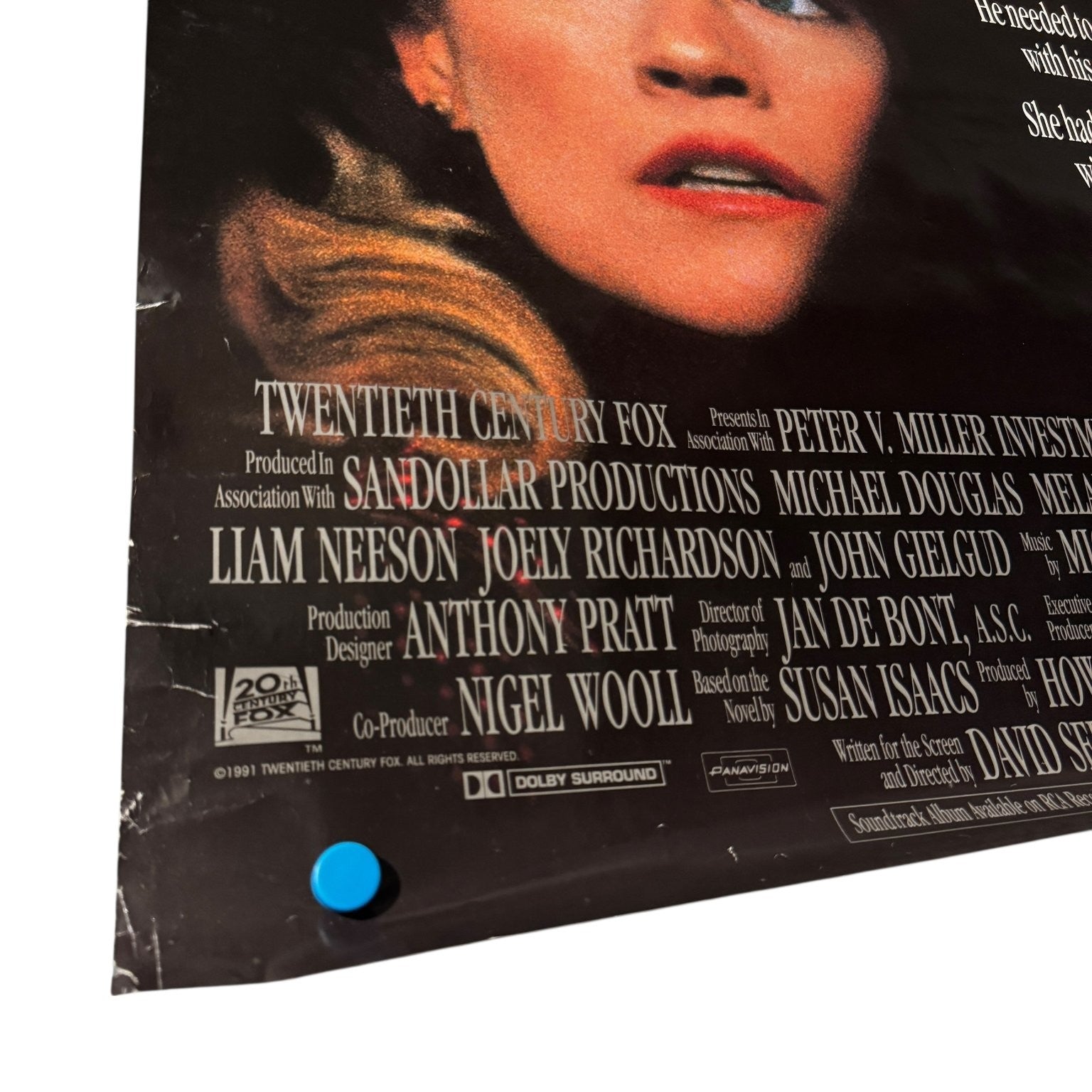 Shining Through 1992 One-Sheet Movie Poster Michael Douglas Melanie Griffith