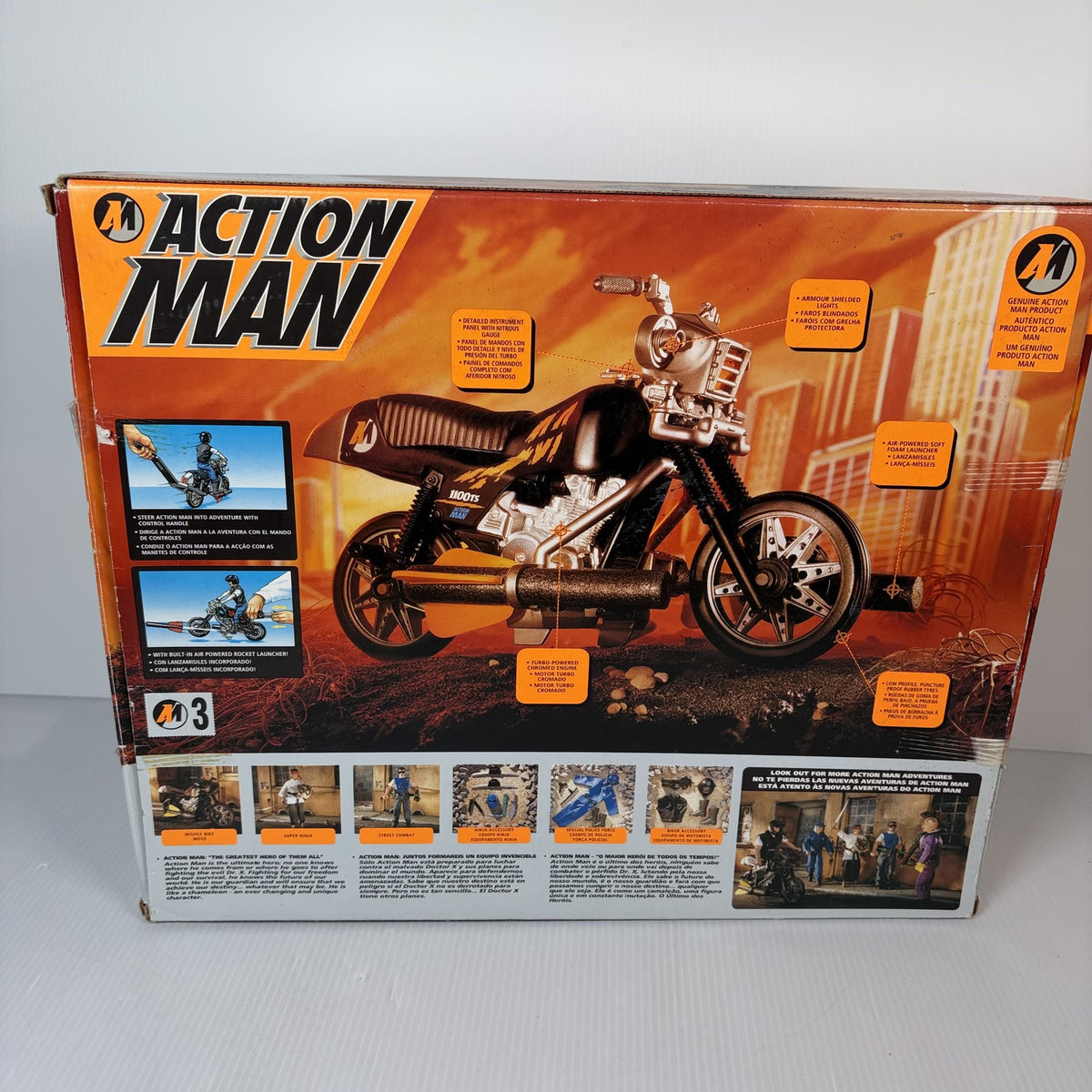 Action Man Missile Bike Moto Vehicle Playset Hasbro 1994 Open Box Sealed Parts