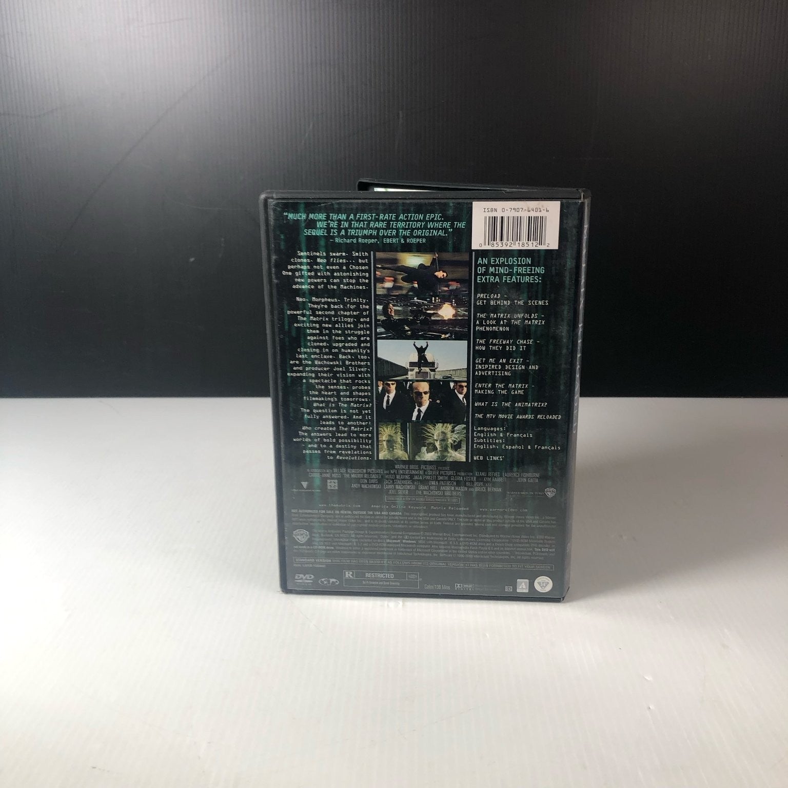 The Matrix Reloaded DVD 2003 Full Screen Edition Keanu Reeves Sci-Fi