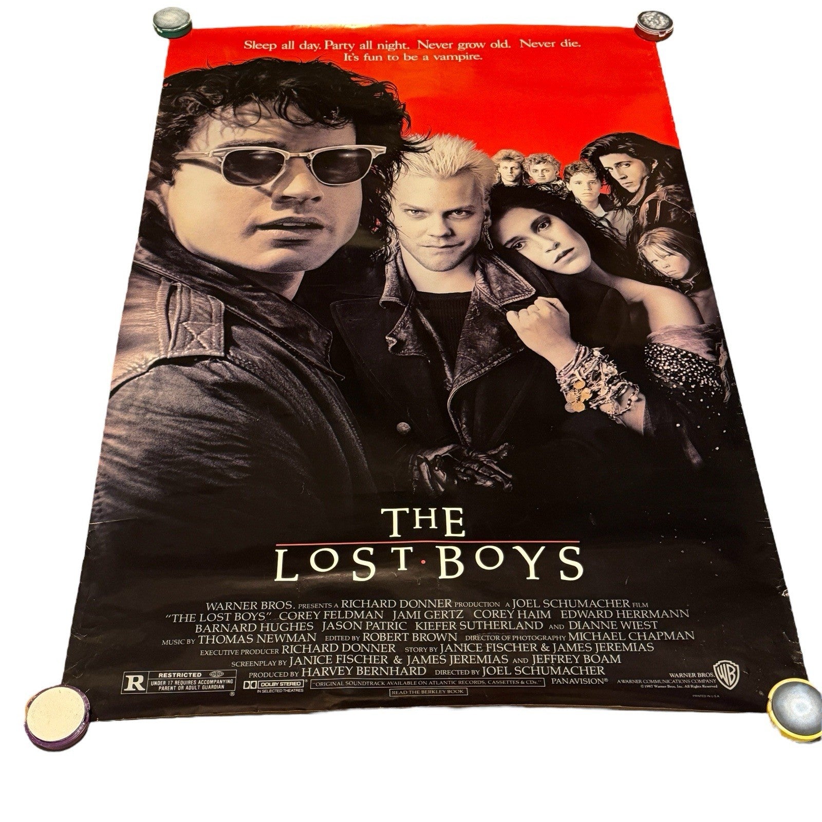 Vintage The Lost Boys Original Movie Poster 1987 Movie Theater Promo 40” X 27”