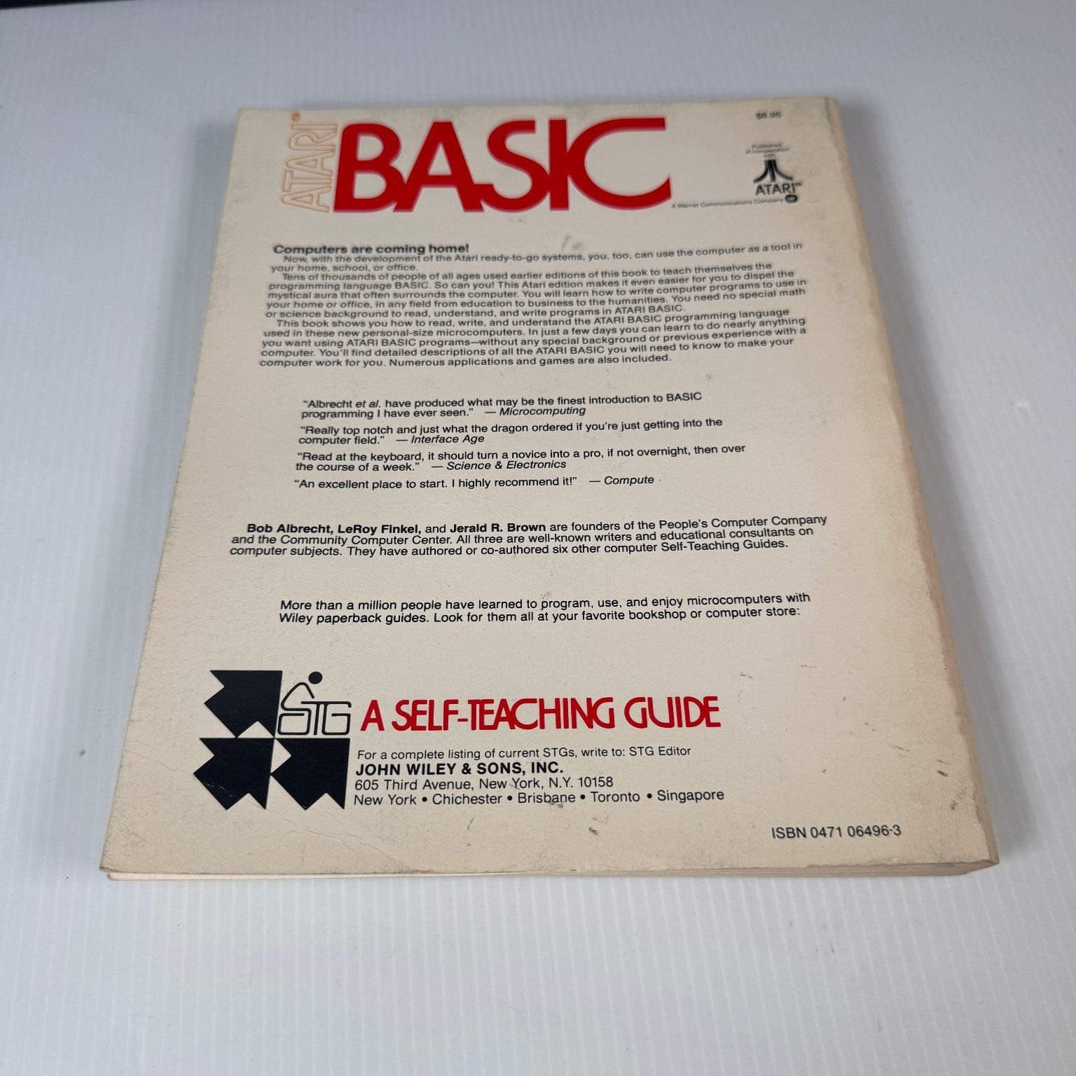 Atari BASIC Bob Albrecht Leroy Finkel Jerald R. Brown 1983 Wiley