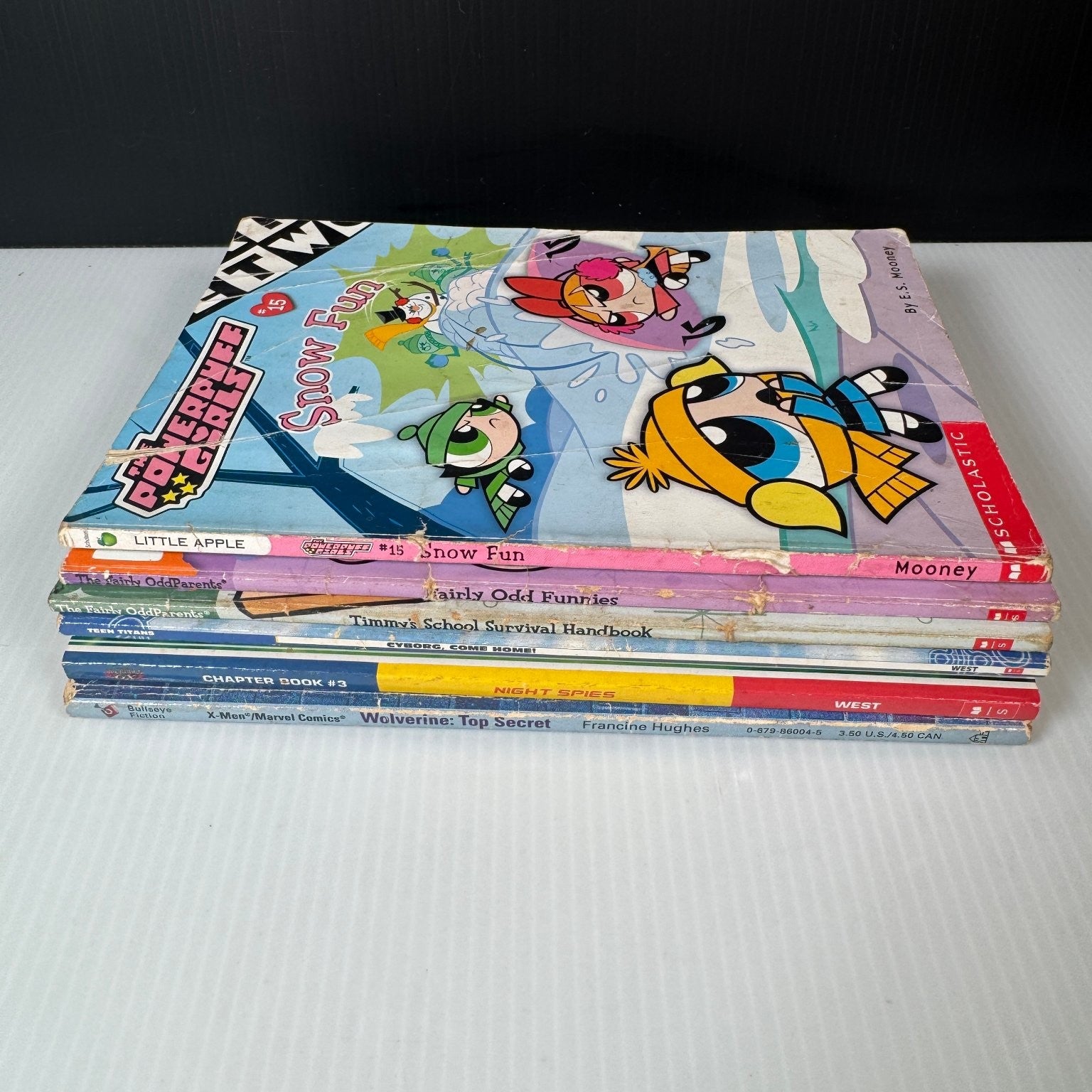 Vintage Scholastic Book Lot X-Men Wolverine Powerpuff Girls Fairly Odd Parents