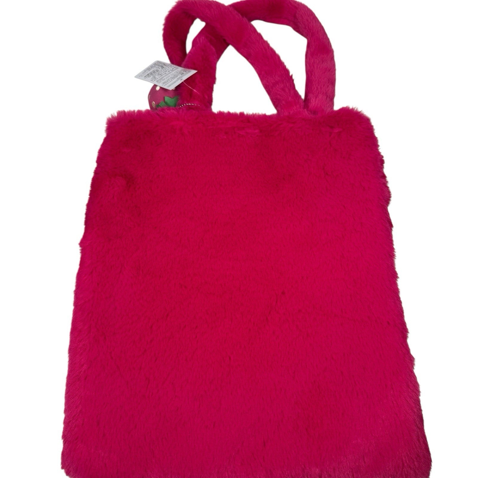 Disney Parks Toy Story Lotso Fluffy Plush Tote Bag 2025 with Strawberry Charm