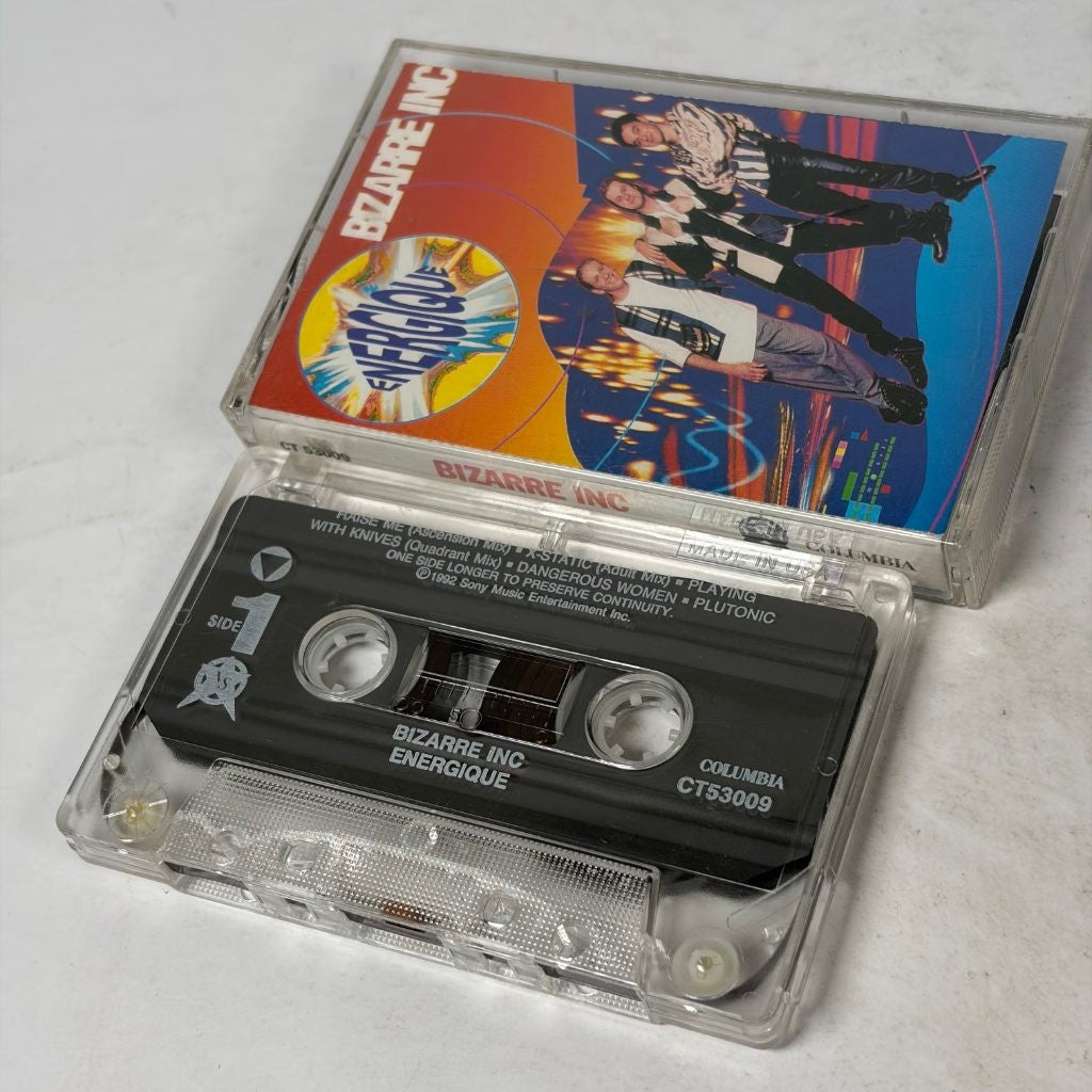 Bizarre Inc Energique Cassette Tape 1992 Columbia CT 53009 Rave Dance