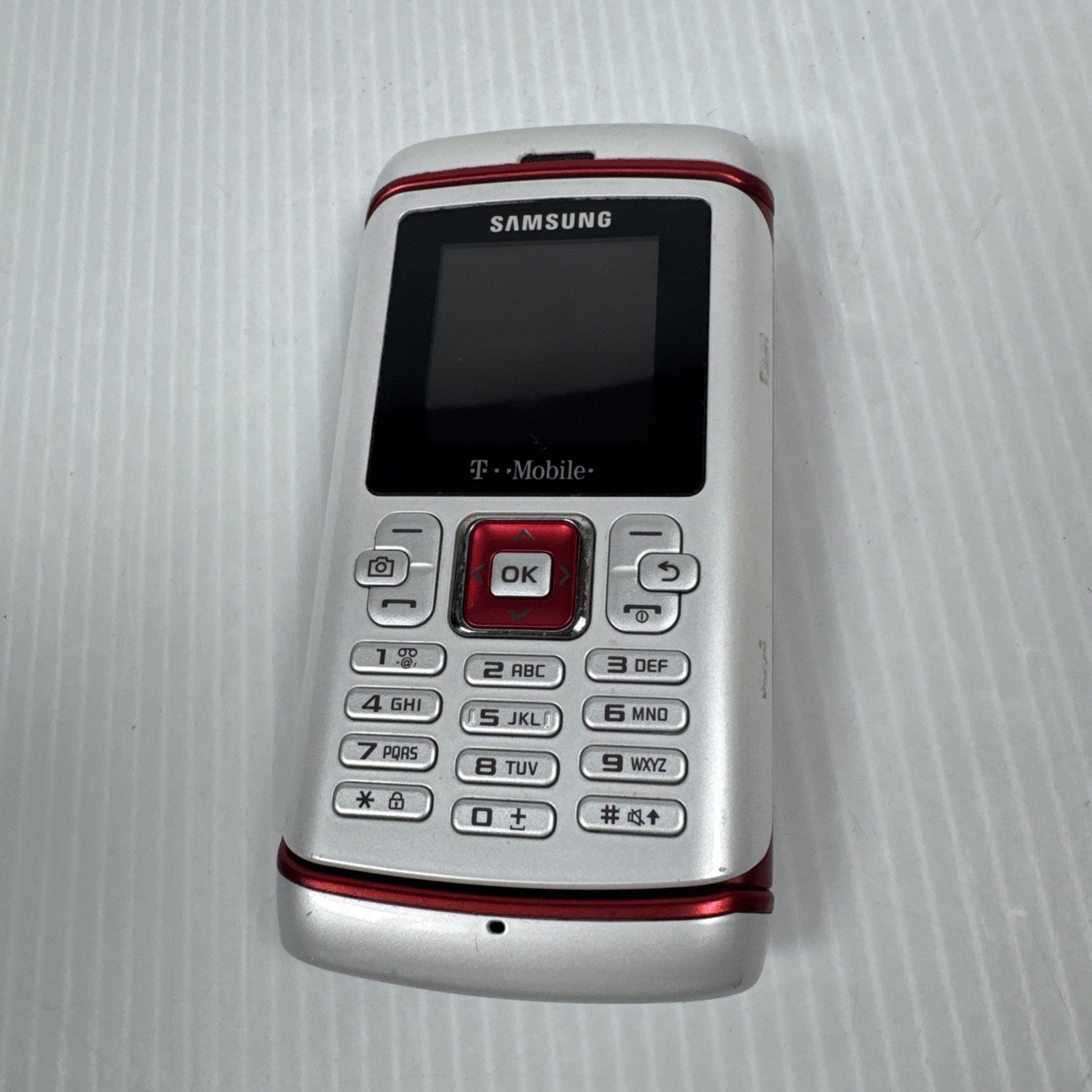 Samsung Comeback SGH-T559 White & Red T-Mobile Rare Keyboard Phone AS IS No Batt