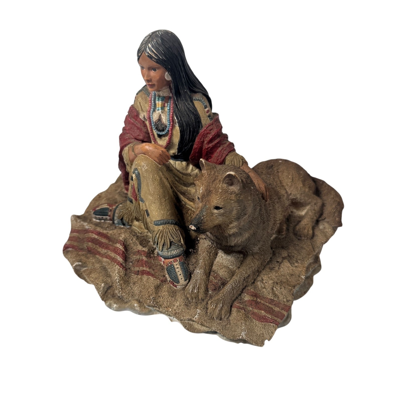 Vintage 1994 Hamilton Collection Snow Princess Sculpture Princesses Plains Wolf