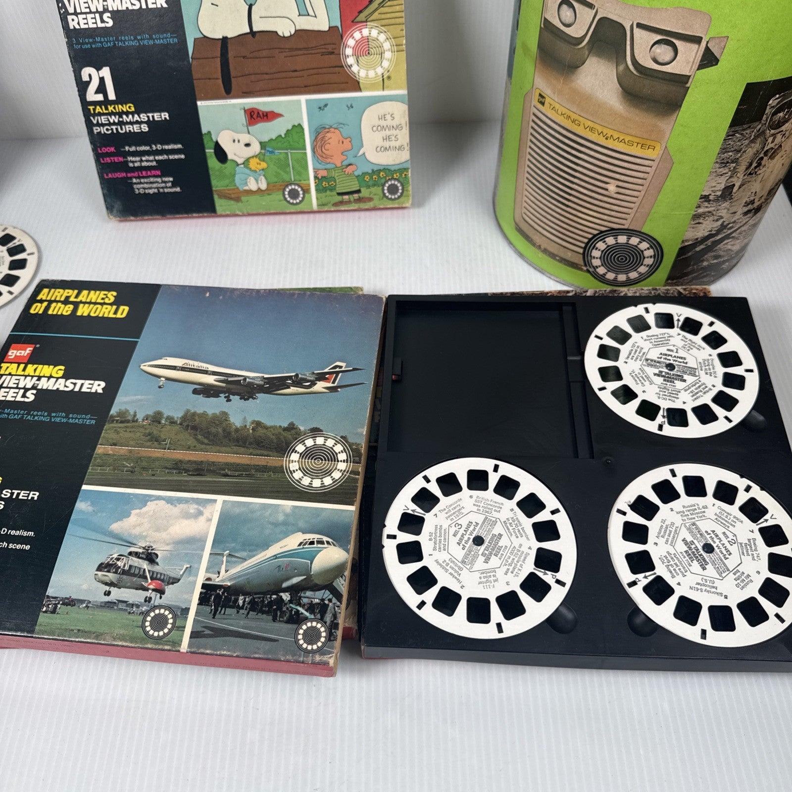 1970's GAF Talking View Master Lot Snoopy Bambi Happy Days & More (Read As Is)