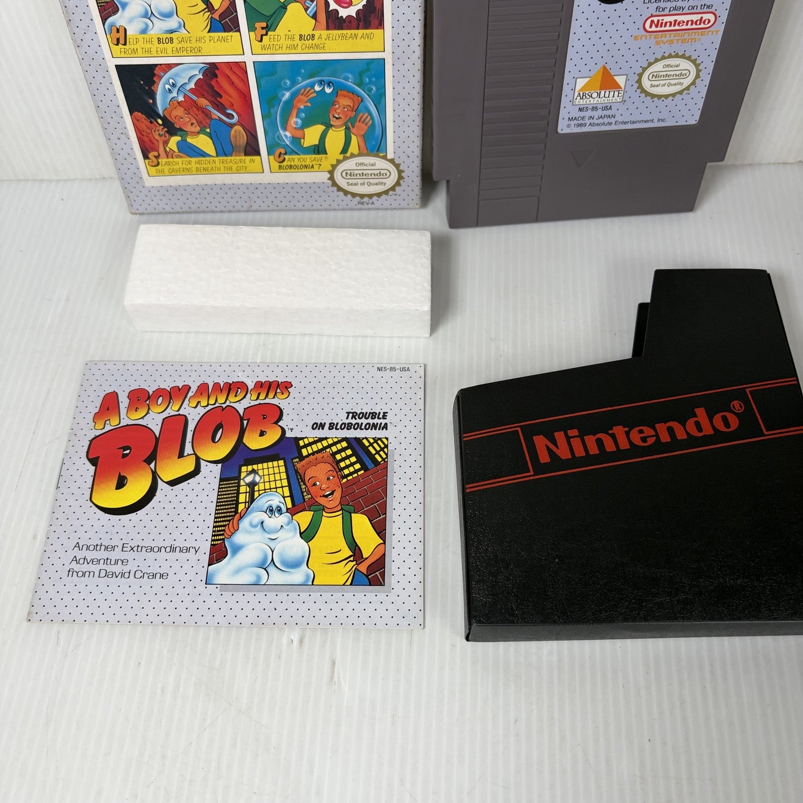 David Crane's A Boy and His Blob Nintendo NES Complete CIB W/ Foam