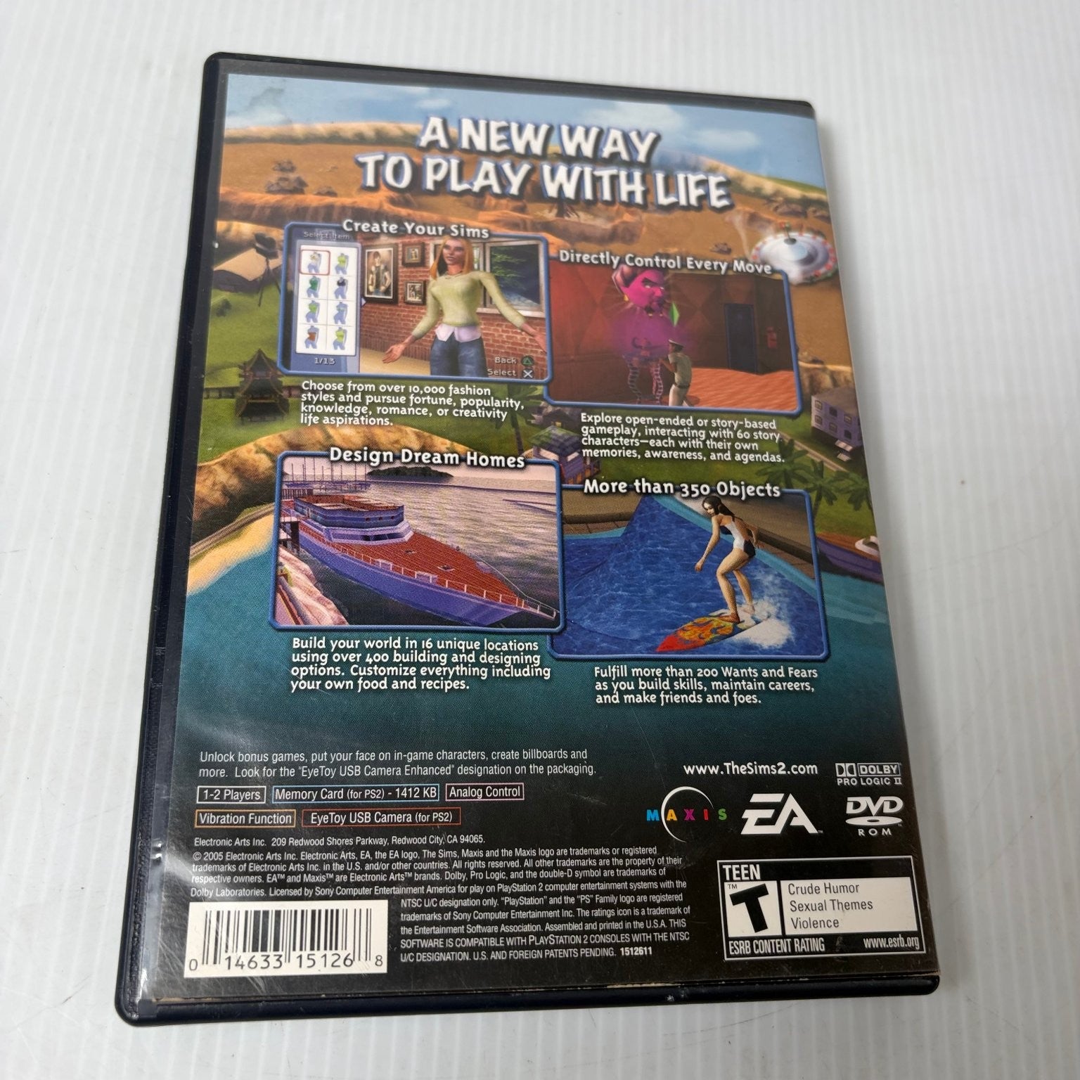 The Sims 2 PlayStation 2 PS2 Video Game Life Simulation Maxis EA