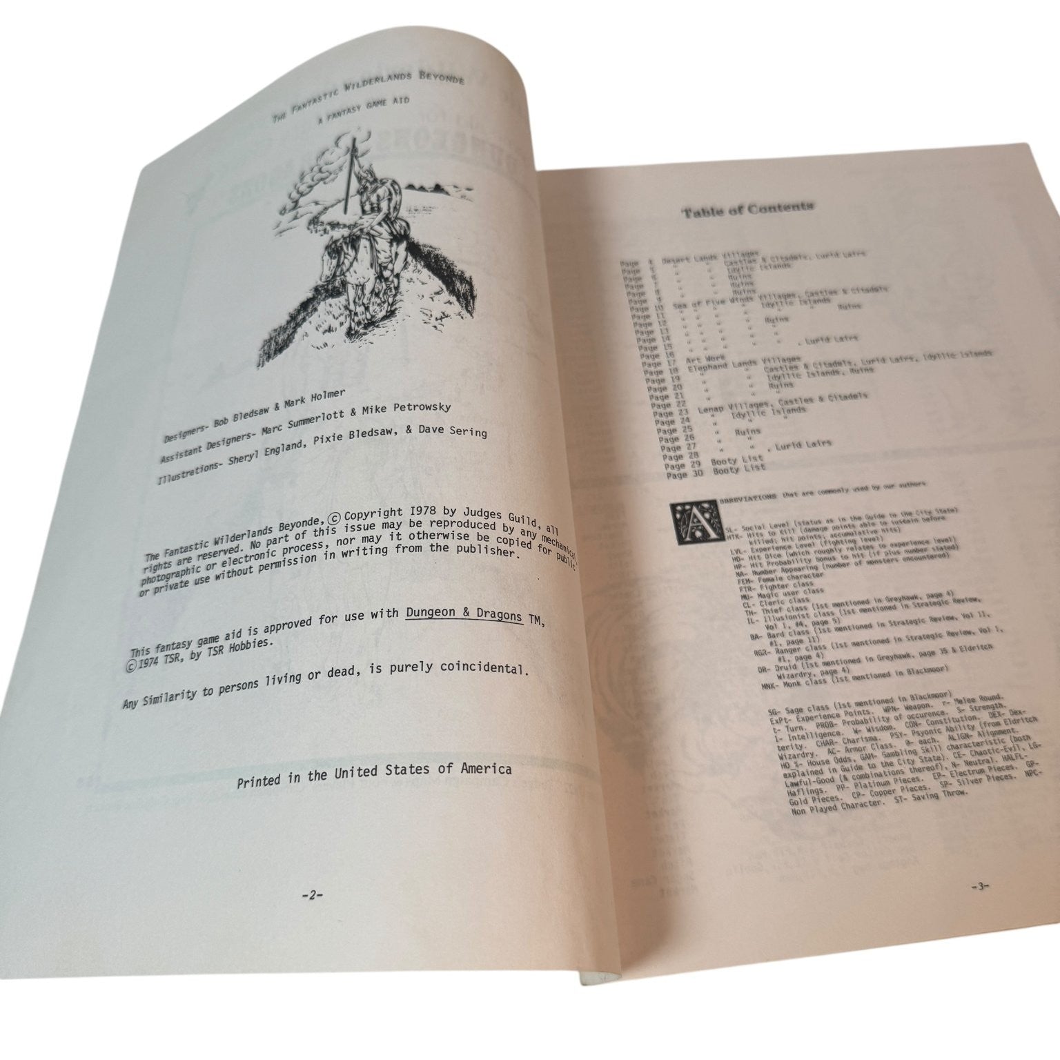 Dungeons & Dragons Fantastic Wilderlands Beyonde Judges Guild 1978 RPG Module