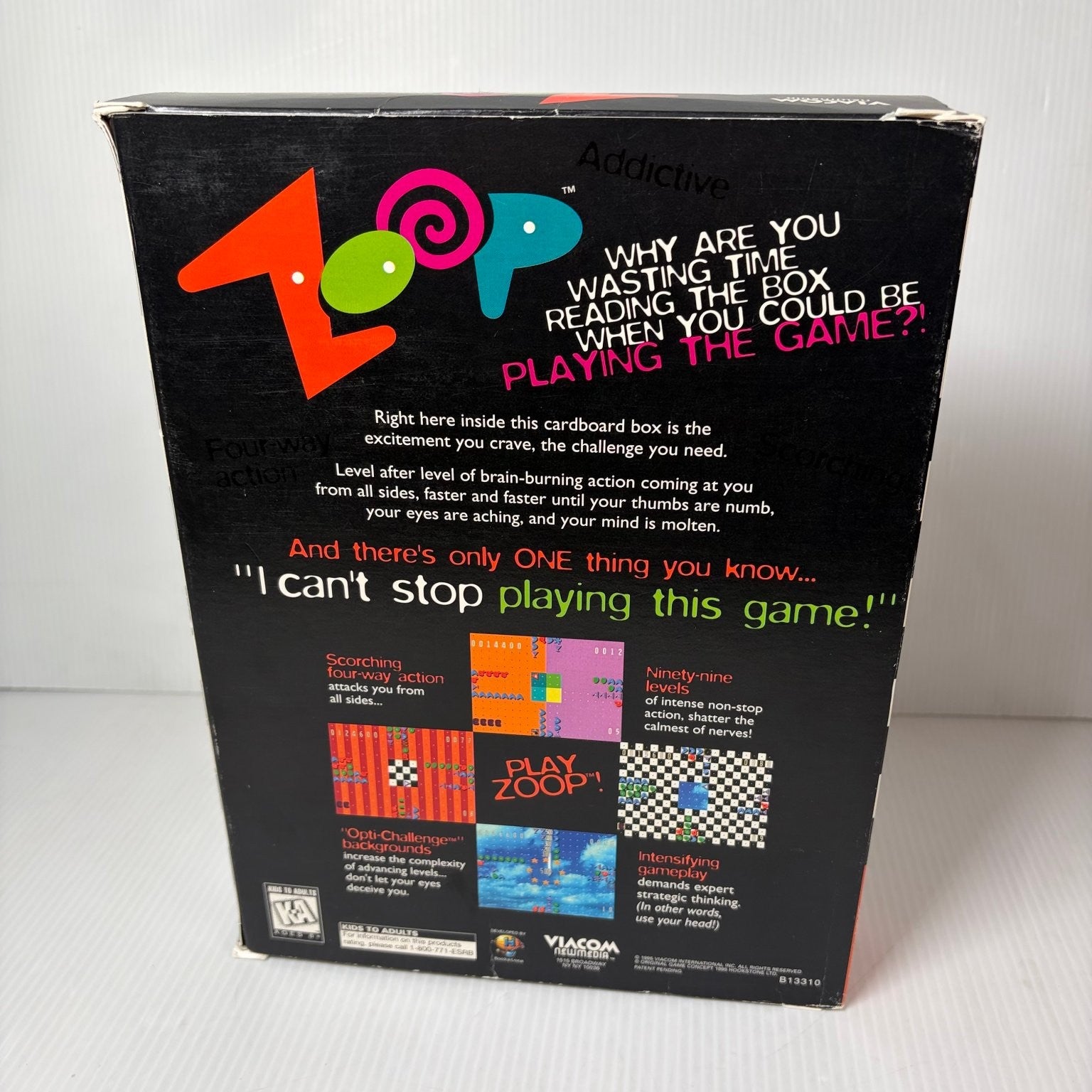Zoop Big Box PC Mac Puzzle Video Game Viacom 3.5" Floppy Disk Complete