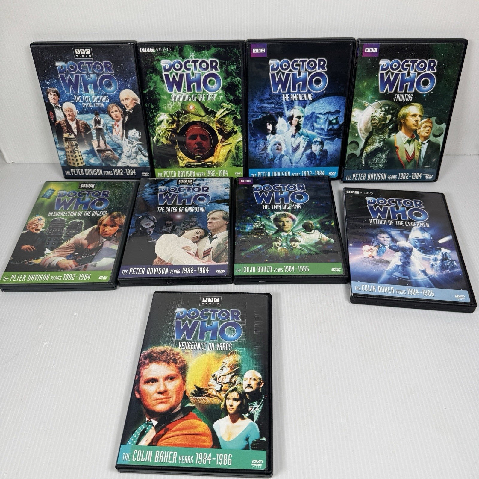 Mixed Lot Of 10 Doctor Who DVDs Tom Baker & Peter Davison Years US Release NTSC