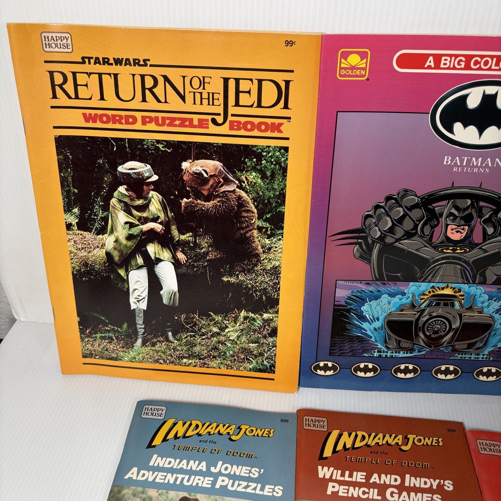 80s & 90s Movies Coloring & Activity Book Lot Star Wars, Indiana Jones, Batman
