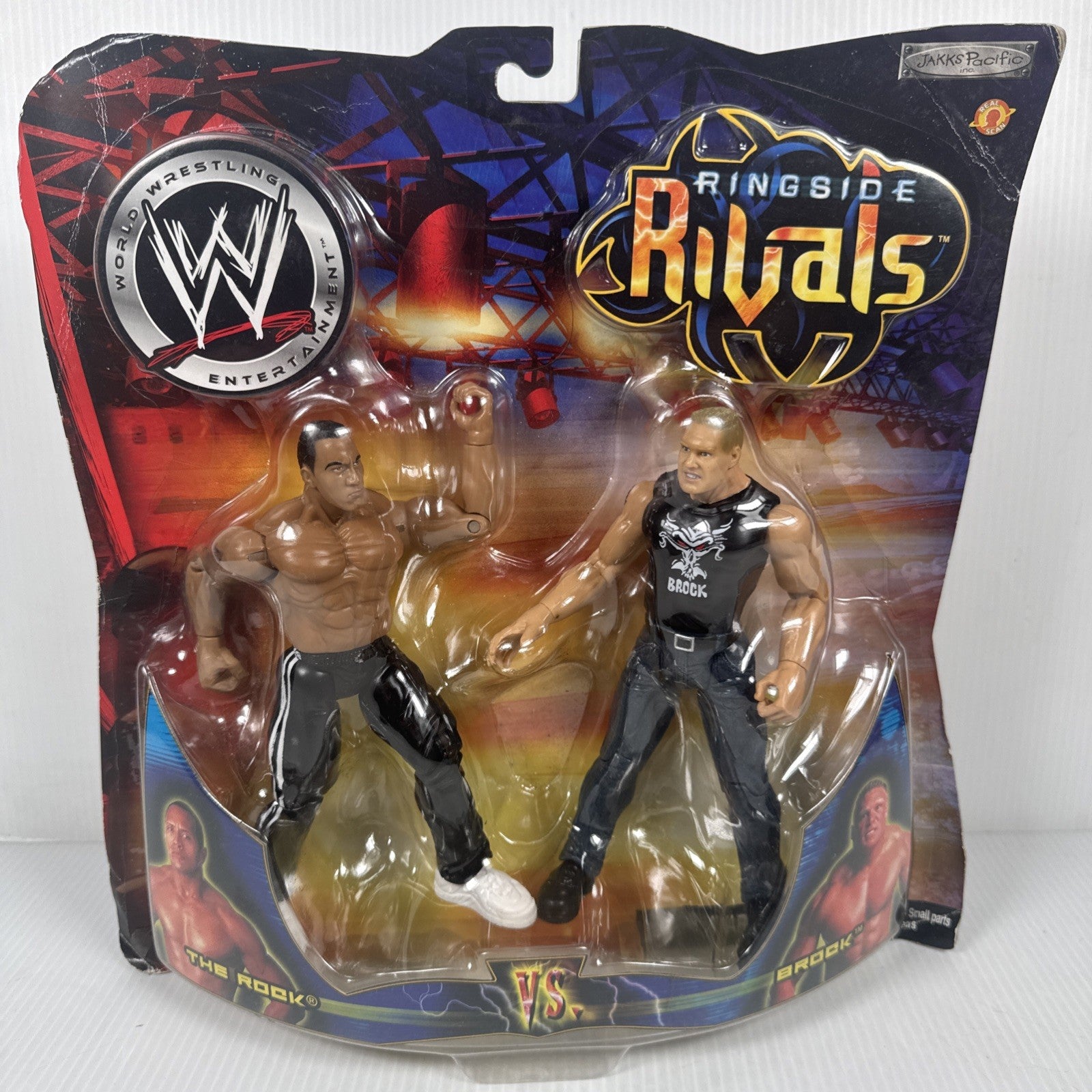 WWE Ringside Rivals The Rock Vs Brock Lesnar Jakks Wrestling 2-Pack Figures