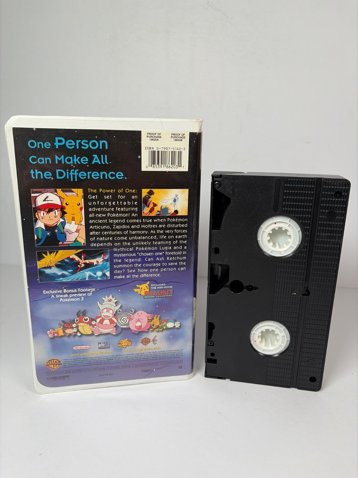 Pokemon The Movie 2000 VHS Animation Adventure Kids WB Original in Clamshell