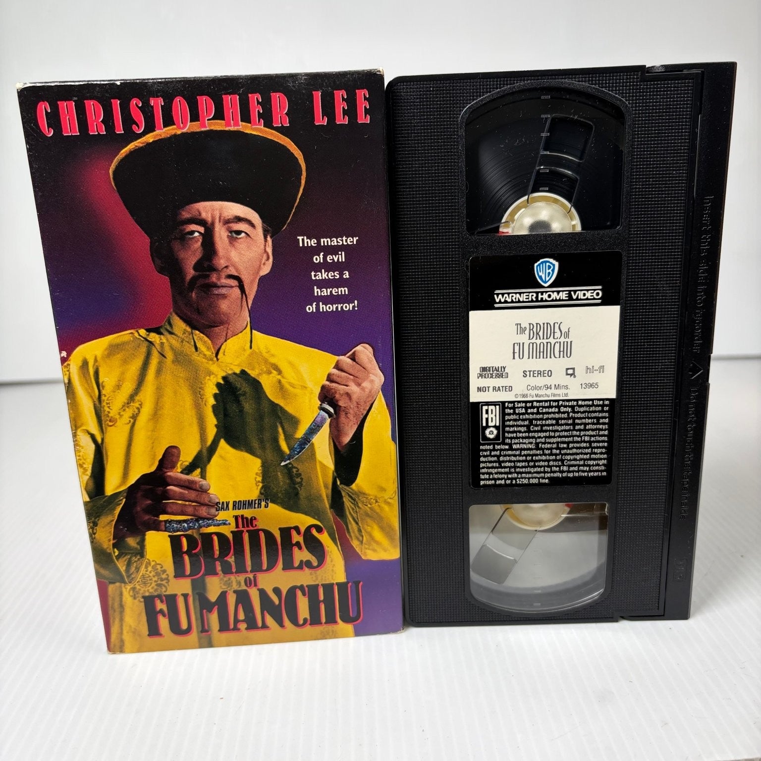 The Brides of Fu Manchu VHS 1966 Horror Thriller Christopher Lee Warner