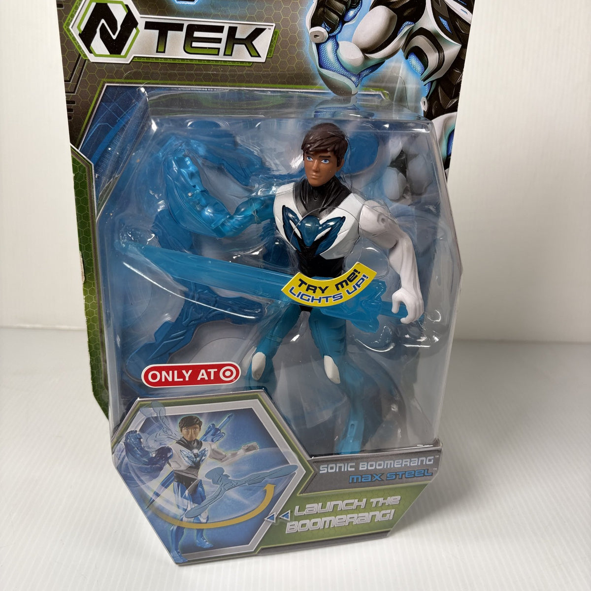 Max Steel Sonic Boomerang Action Figure Mattel N-Tek Launch Boomerang Lights Up
