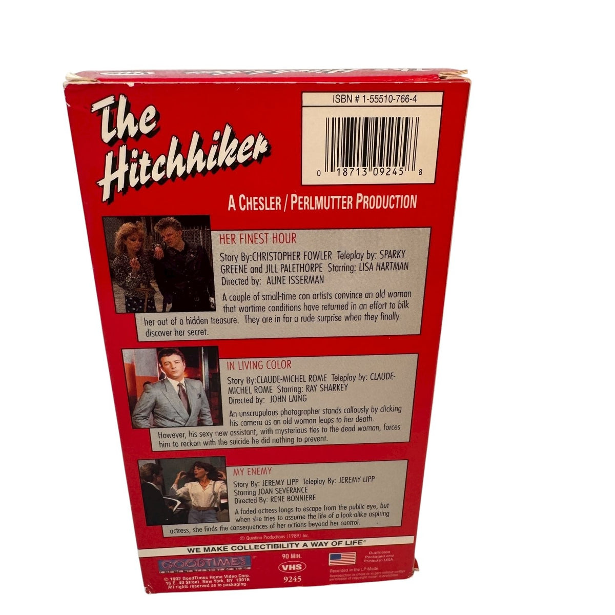 The Hitchhiker VHS 1992 Thriller 3 Uncut Episodes GoodTimes