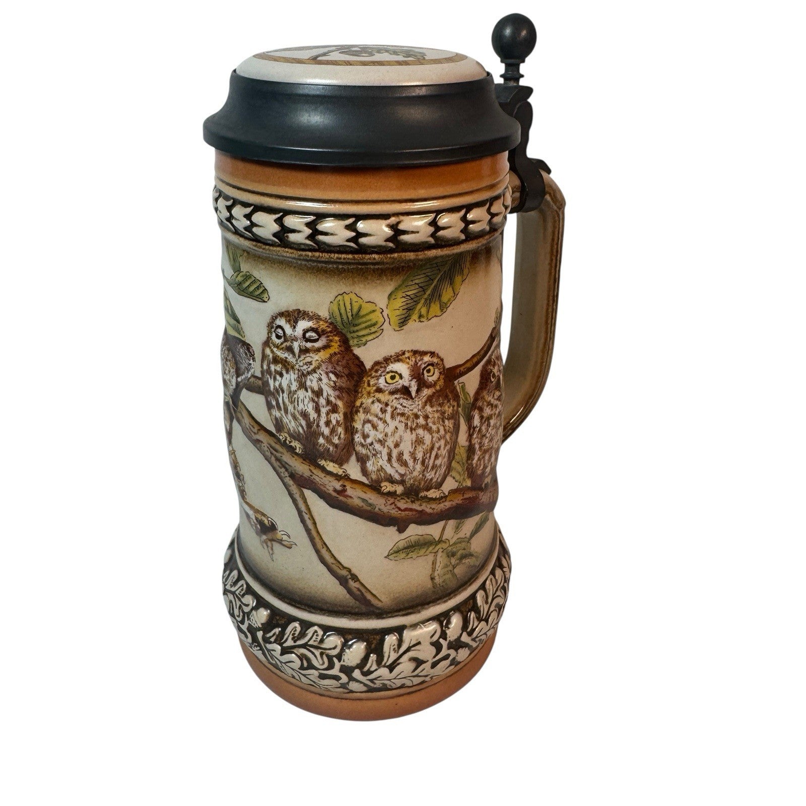 Gerz West Germany Beer Stein With Owls 94% Zinn