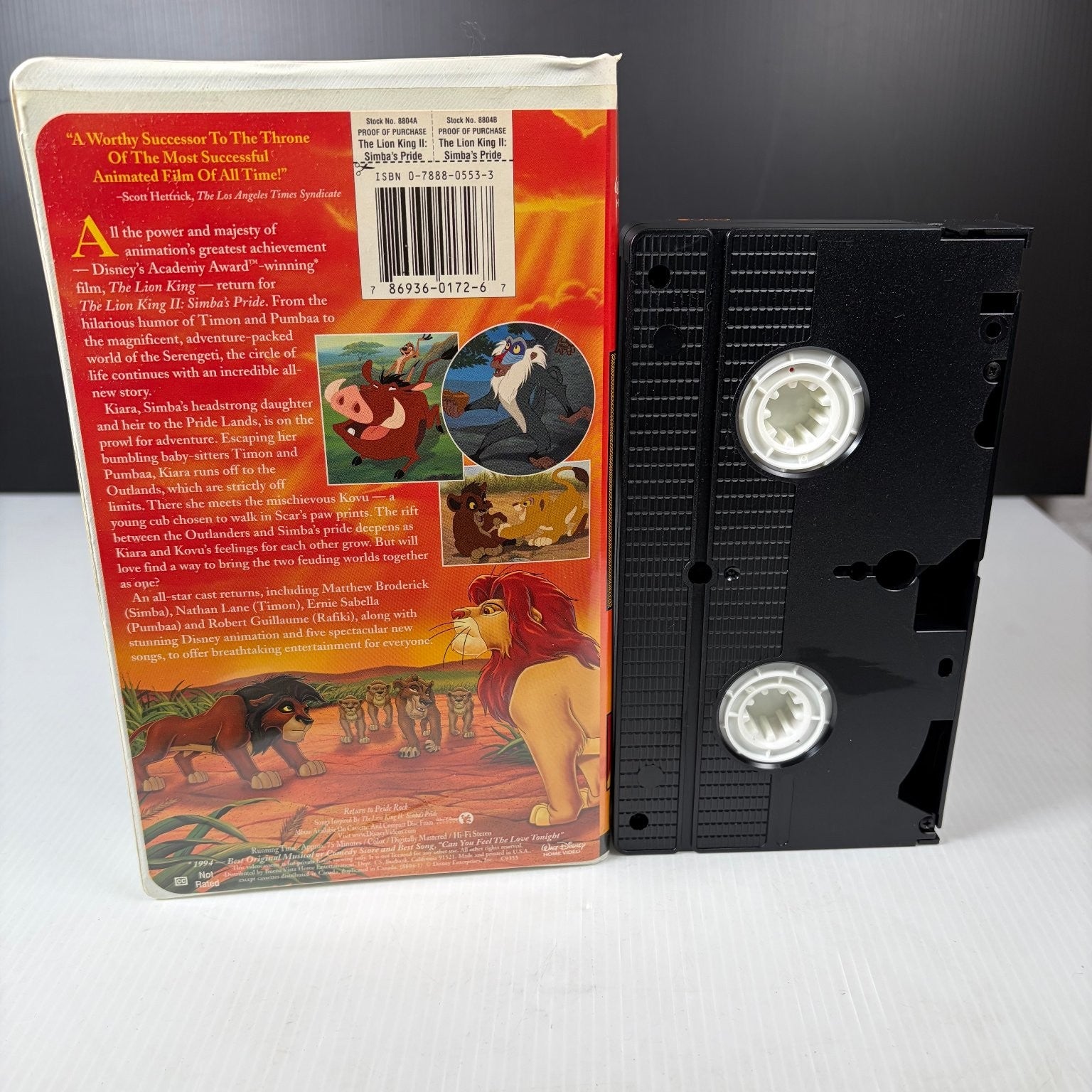 The Lion King II Simba's Pride VHS 1998 Animation Walt Disney