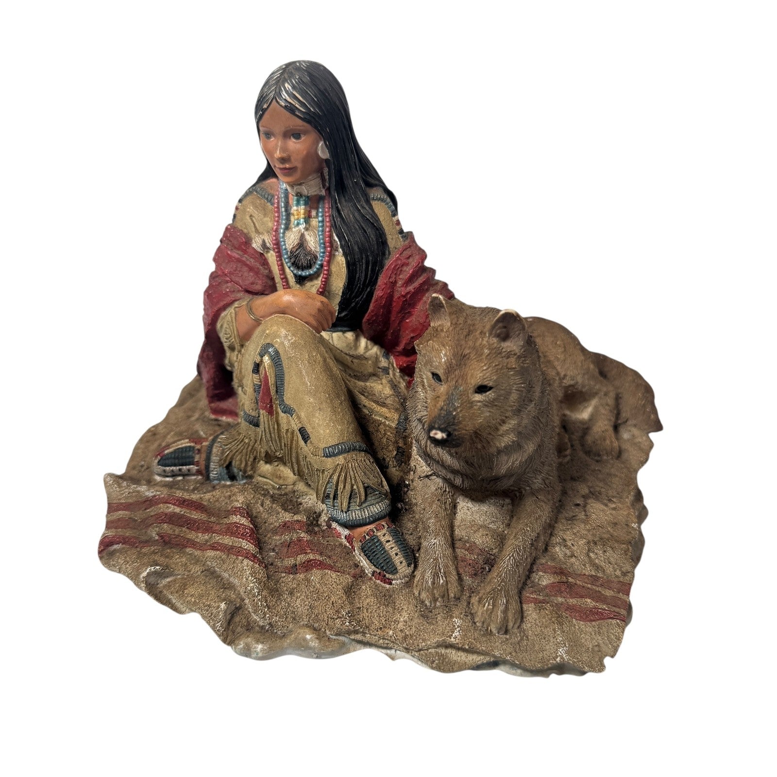 Vintage 1994 Hamilton Collection Snow Princess Sculpture Princesses Plains Wolf