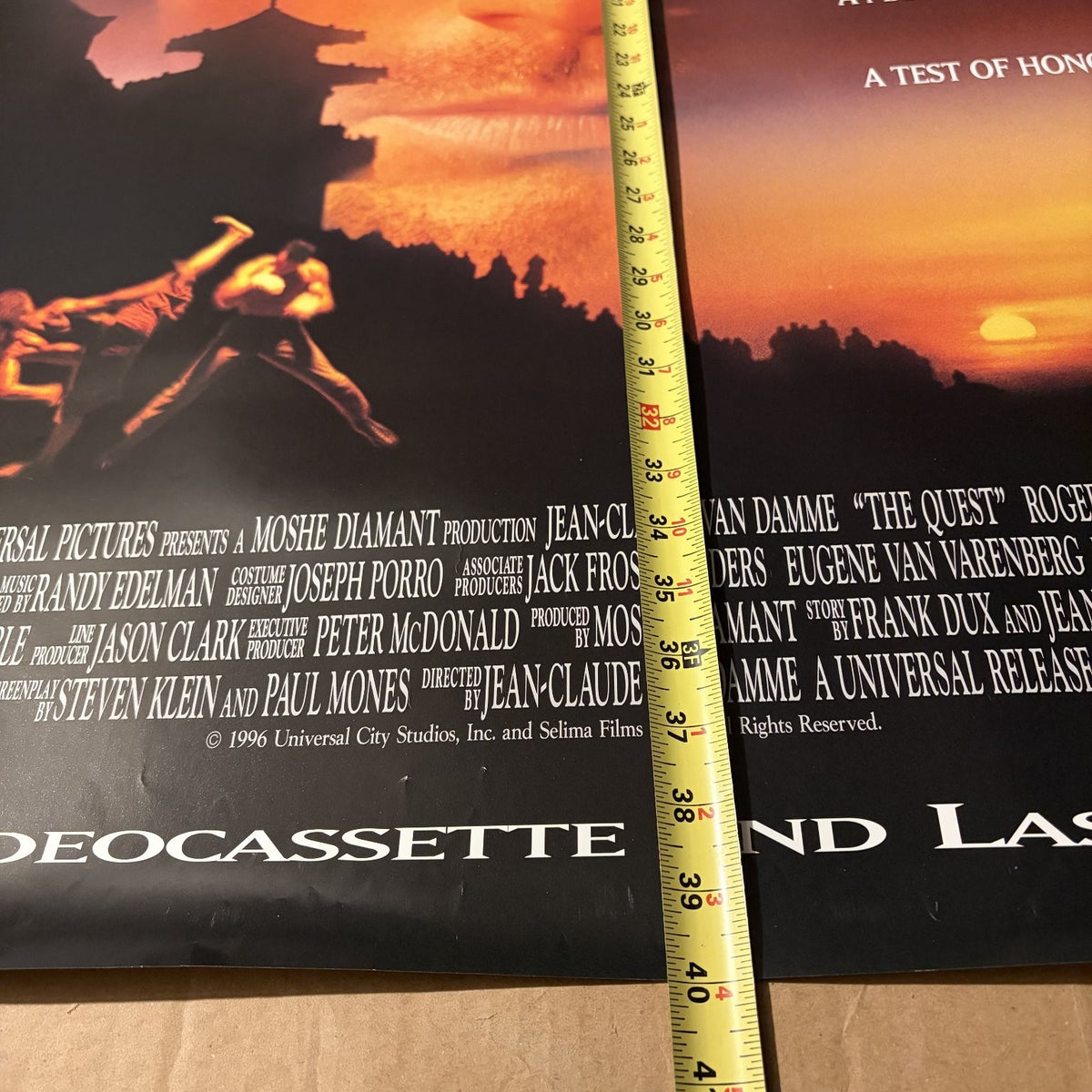 The Quest 1996 One-Sheet Movie Poster Universal Van Damme