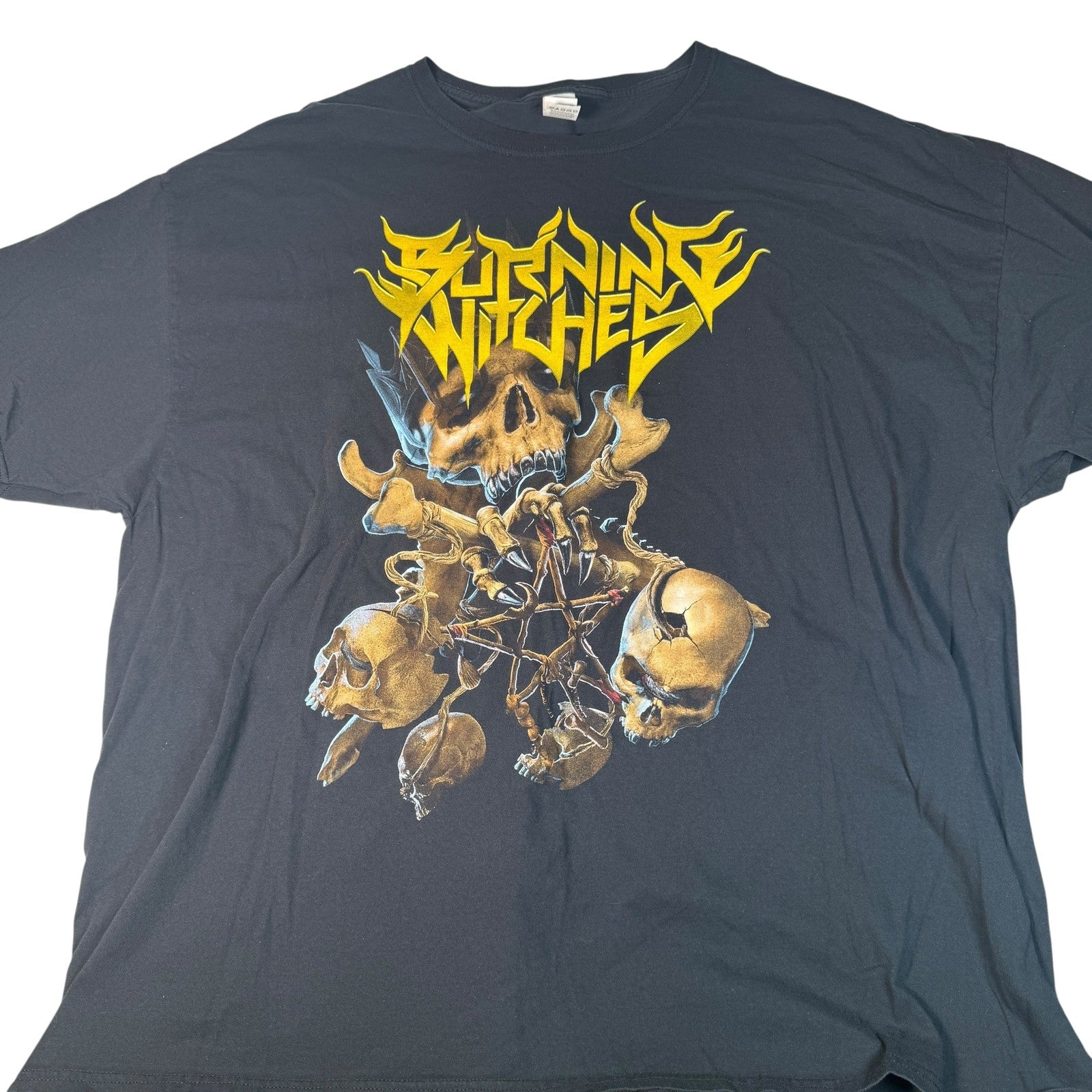Burning Witches Shirt Mens 3XL Black Heavy Metal Band Skull Graphic Tee T-Shirt