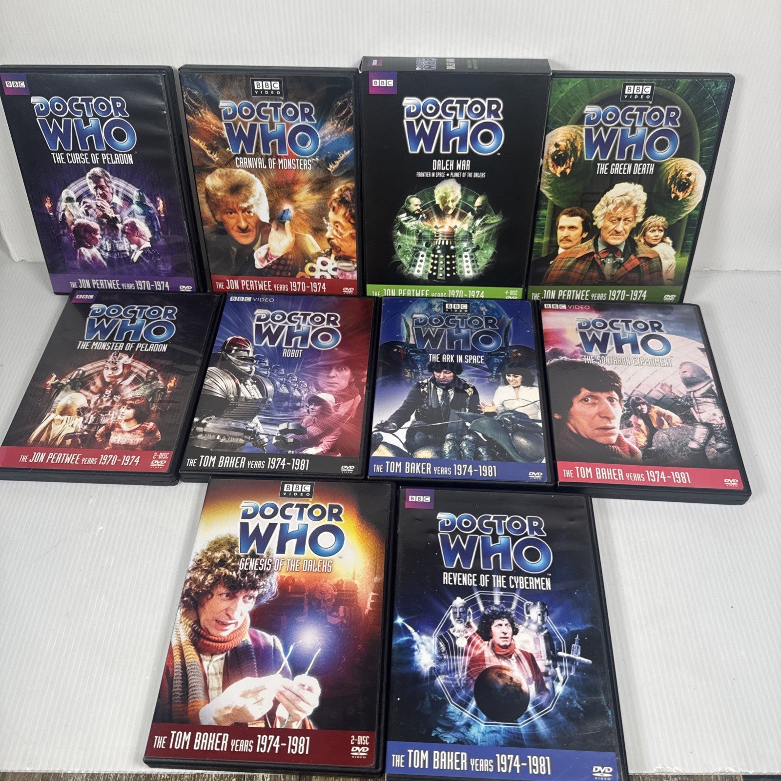 Mixed Lot Of 10 Doctor Who DVDs Jon Pertwee & Tom Baker Years US Release NTSC