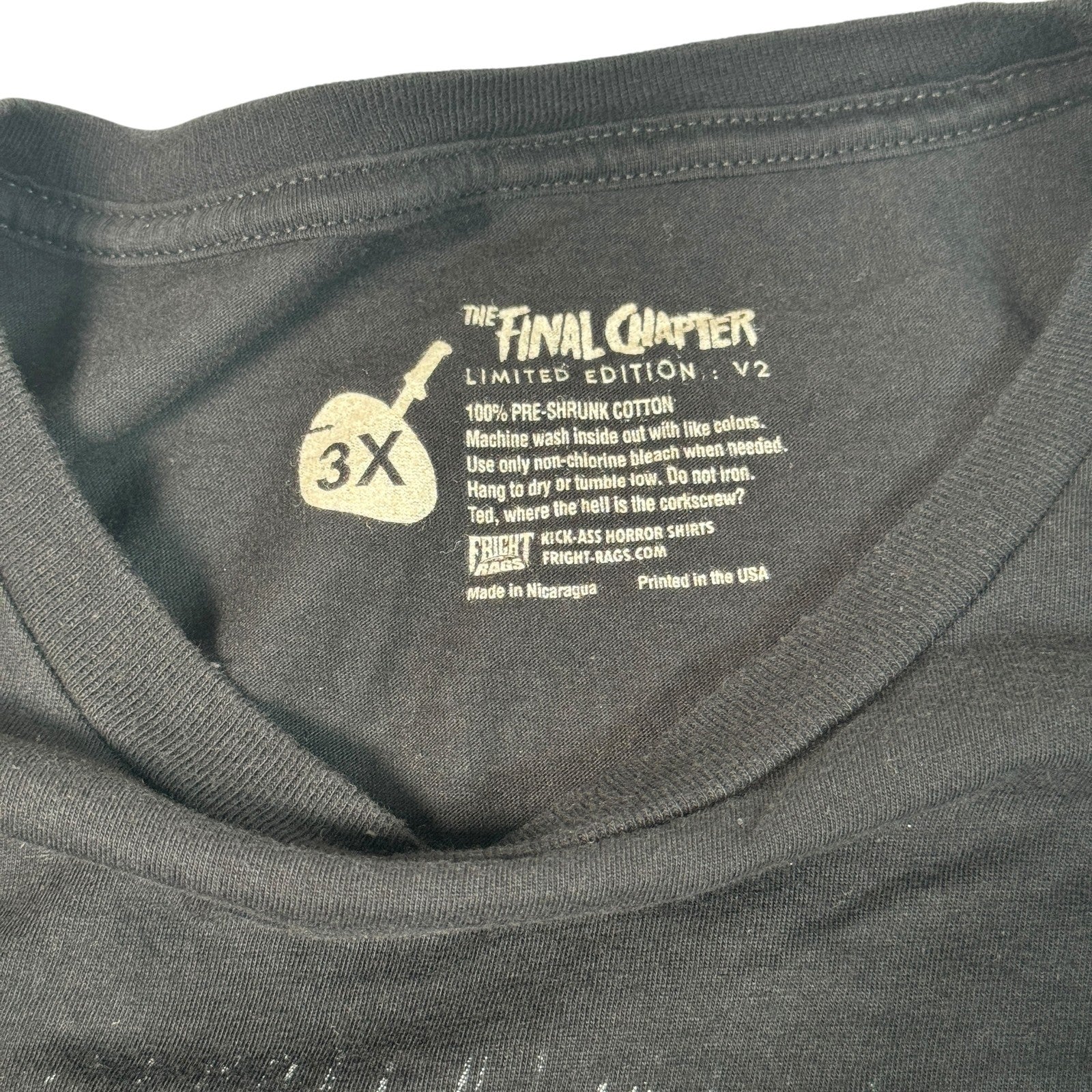 Friday the 13th Shirt Mens 3XL The Final Chapter Horror Fright Rags Limited Ed