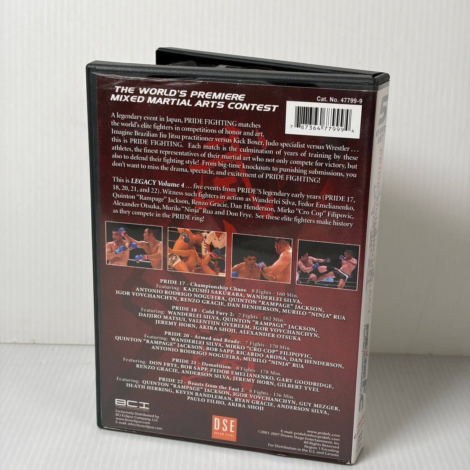 PRIDE FIGHTING LEGACY Vol 4 DVD (2007) 5-Event Set Wanderlei Silva Rampage