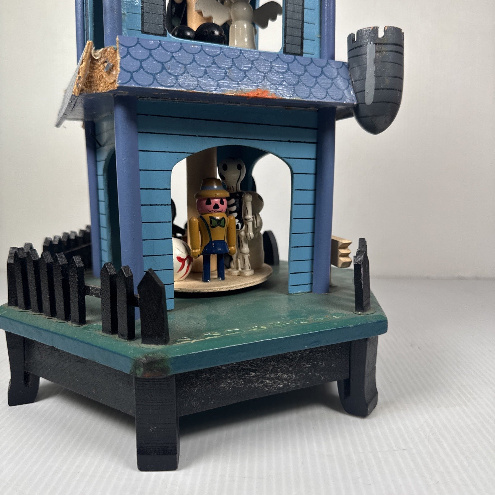 Vintage 1980s Happy Halloween Haunted House Candle Carousel AS IS