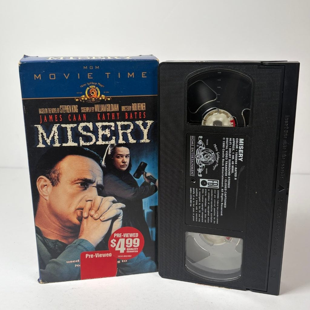 Misery VHS MGM Movie Time Stephen King James Caan Kathy Bates 1990 Horror