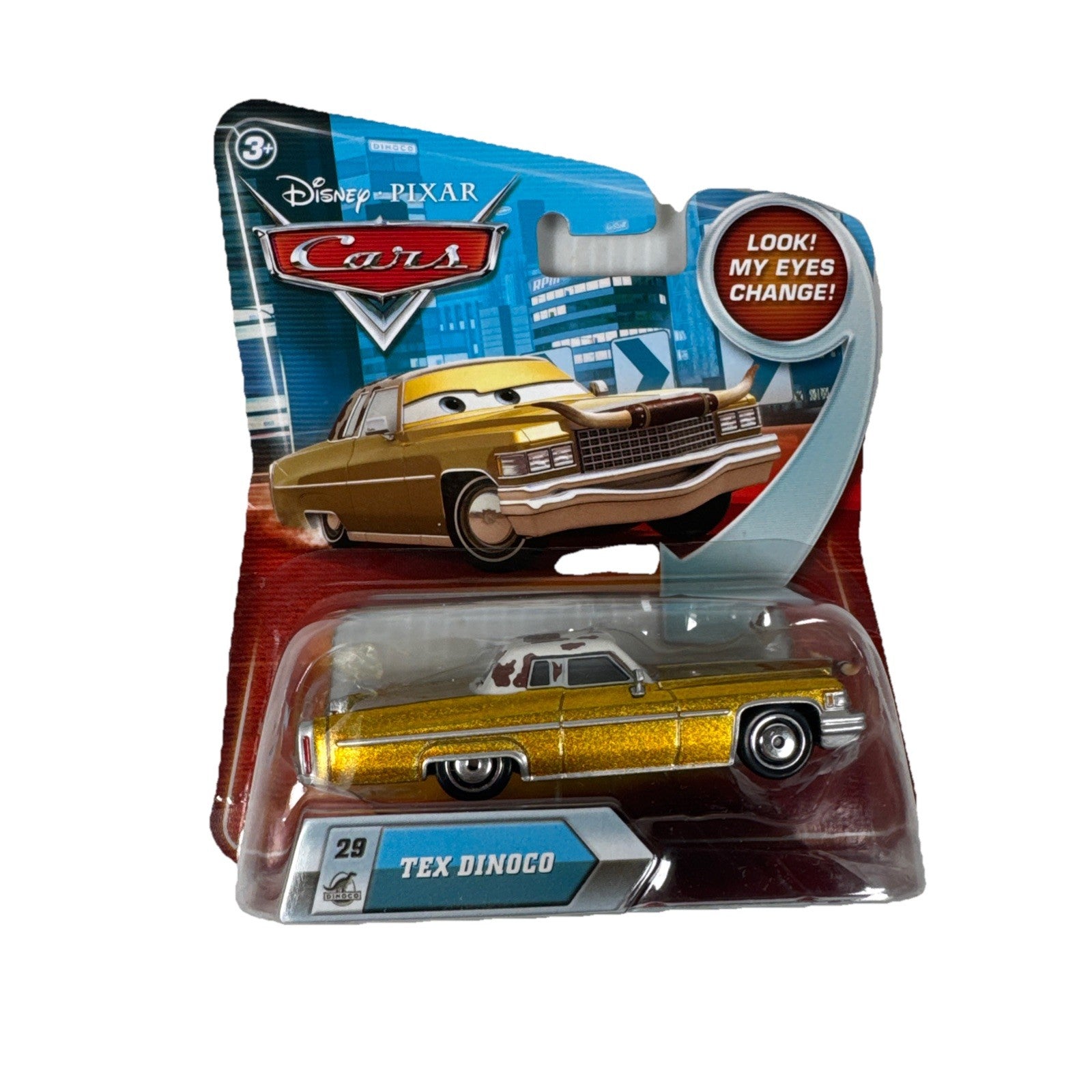 2010 Disney Pixar Cars Look! My Eyes Change! Tex Dinoco #29 NEW!