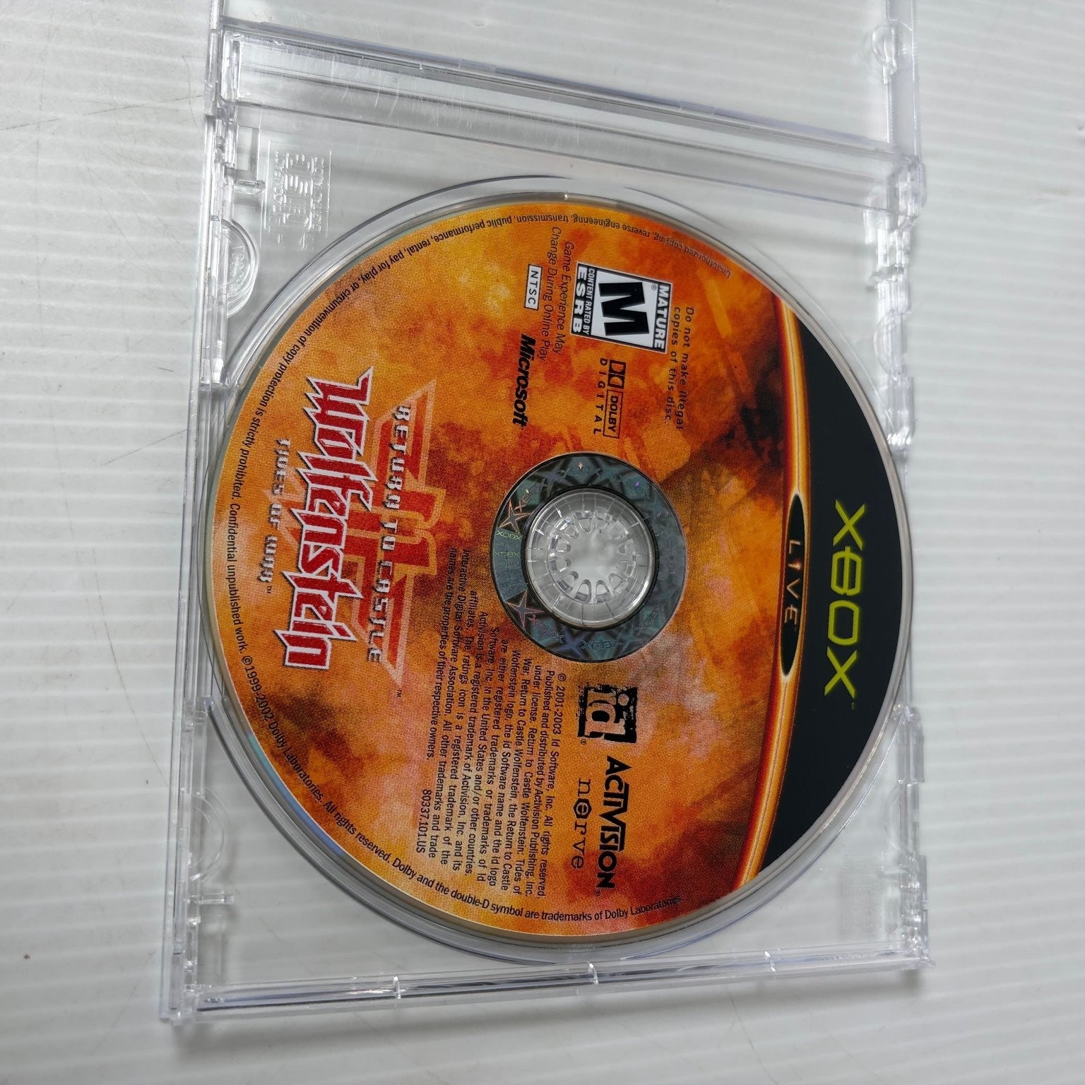 Return to Castle Wolfenstein Xbox Video Game FPS Multiplayer DISC ONLY