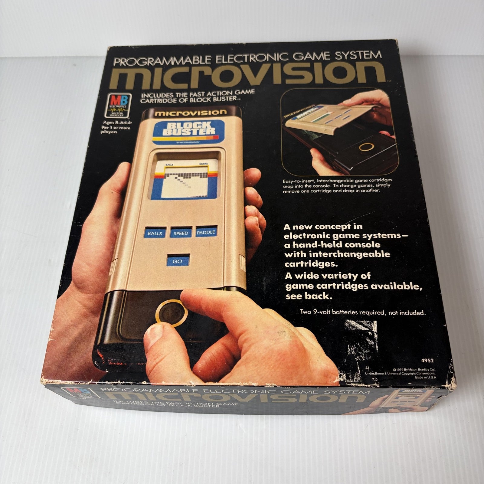 AS IS Milton Bradley Microvision Programmable Electronic Game System w/ 3 Games