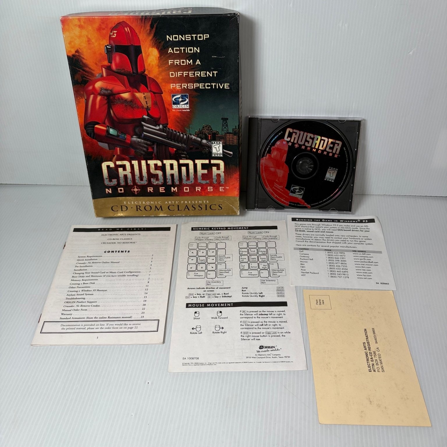 Crusader No Remorse CD-ROM Classics PC Big Box Action Shooter Video Game