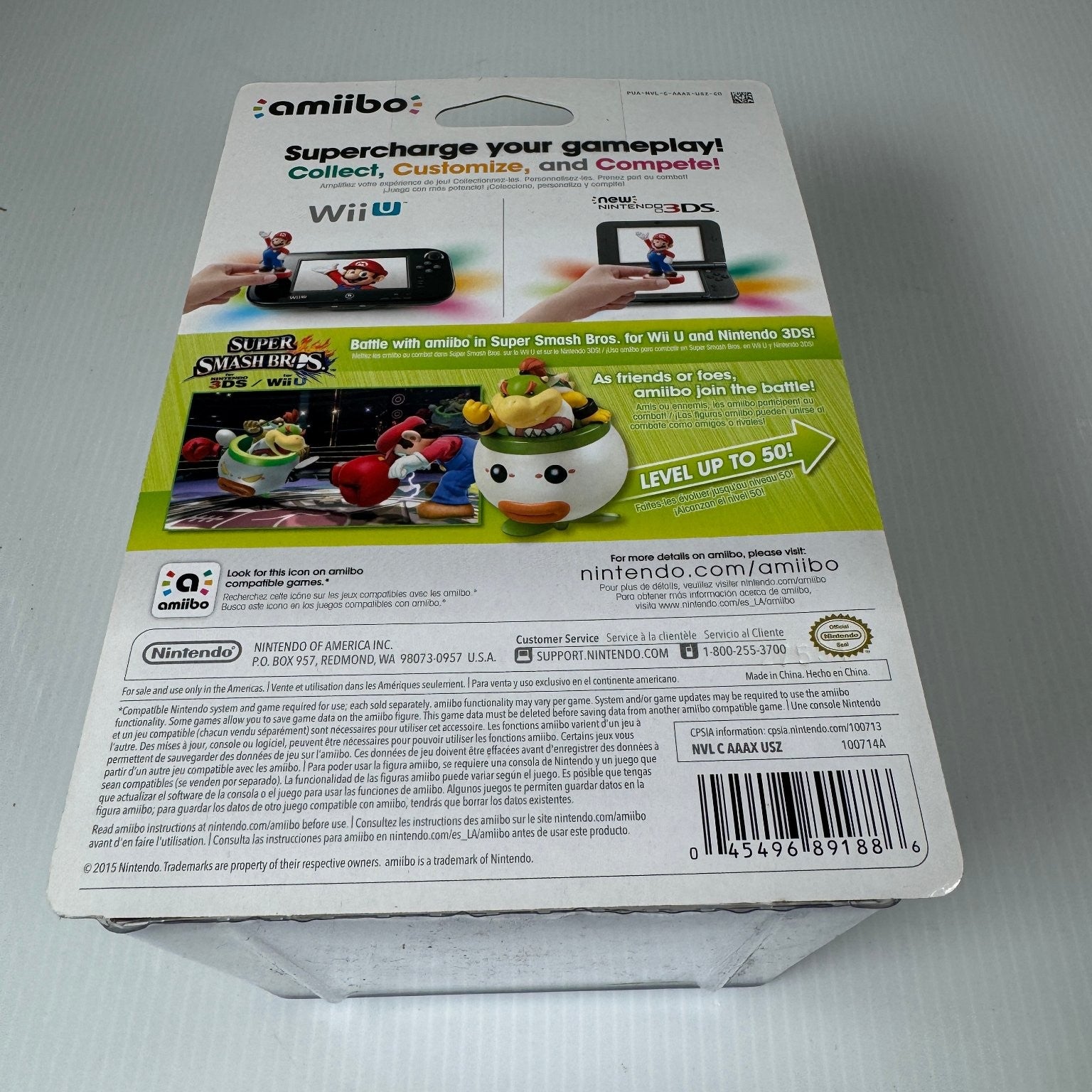 Nintendo Super Smash Bros. Bowser Jr. Amiibo Figure Wii U 3DS