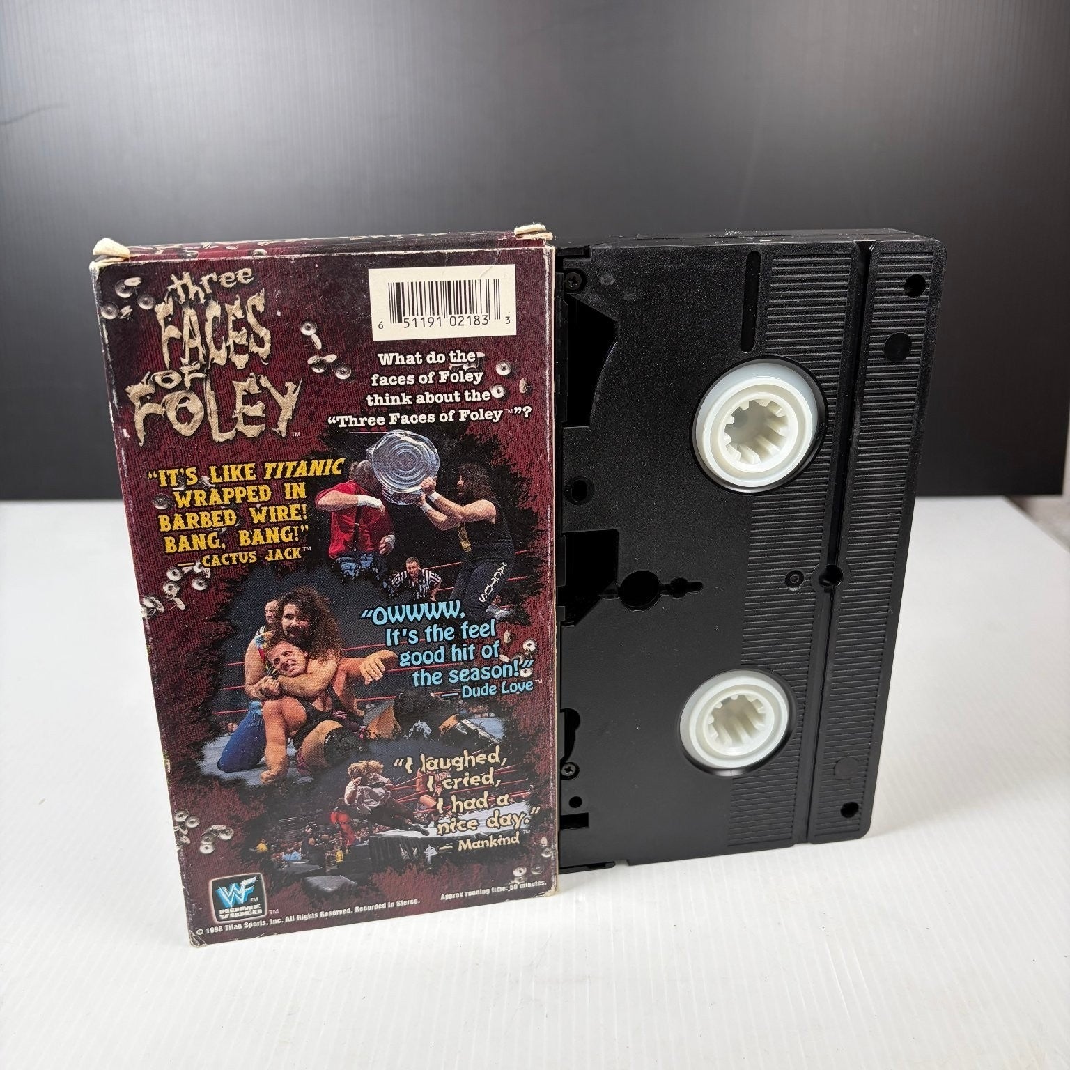 Three Faces of Foley VHS 1998 Wrestling WWF Video Mankind Dude Love Mick Foley
