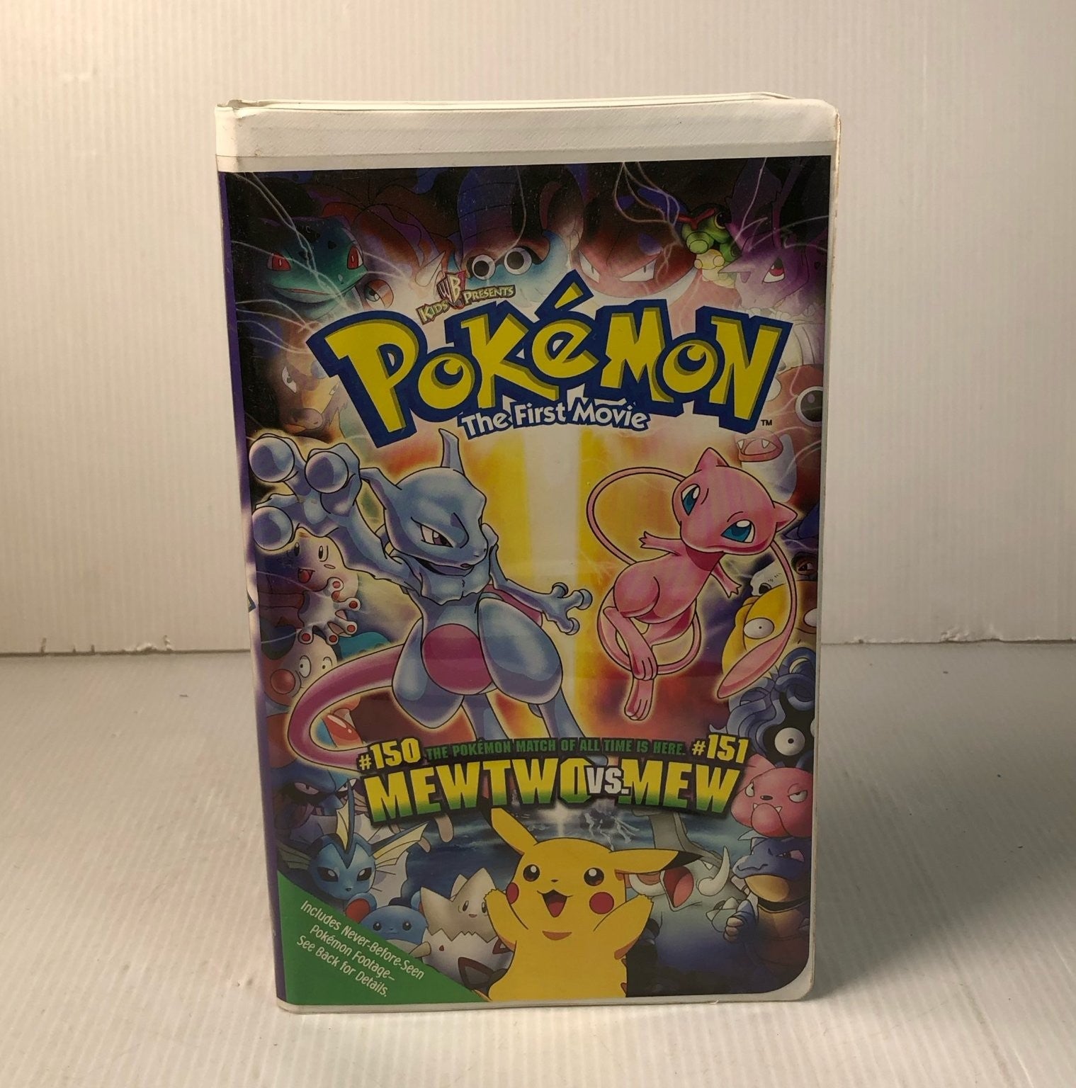 Pokemon The First Movie VHS 1999 Anime Adventure Warner Bros Kids in Clamshell
