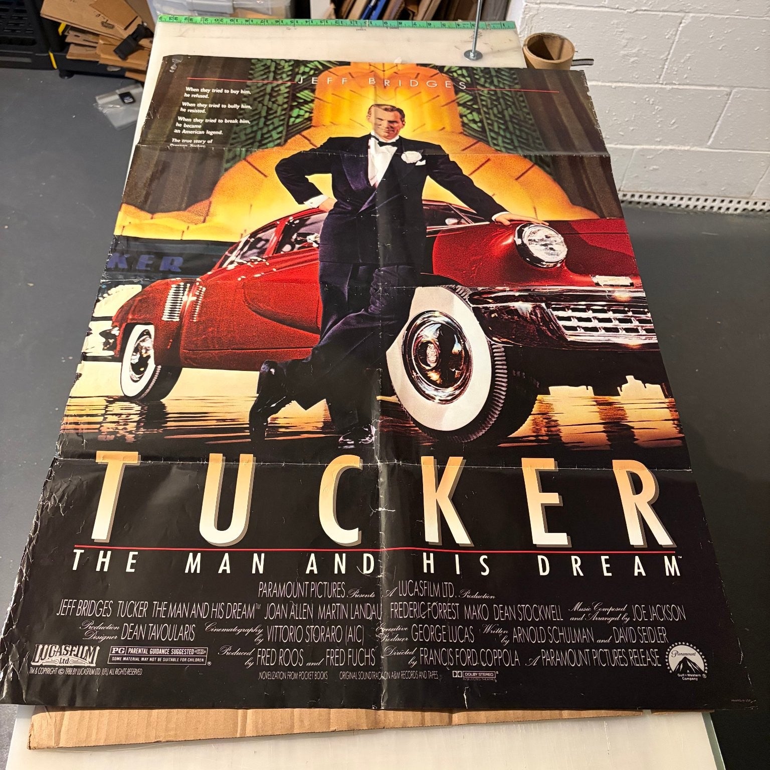 Tucker The Man and His Dream 1988 One Sheet Movie Poster Jeff Bridges
