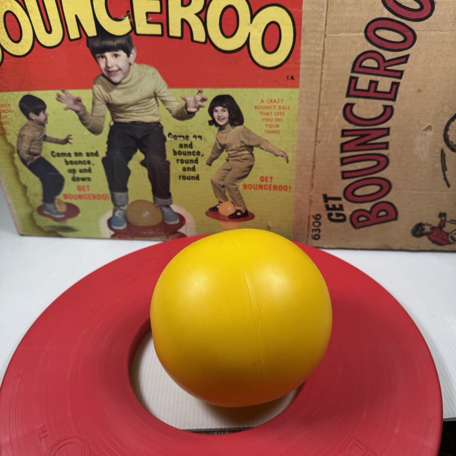 Rare Marx 1970s Bounceroo Bouncing Toy Complete w/ Air Pump Adapter & Manual