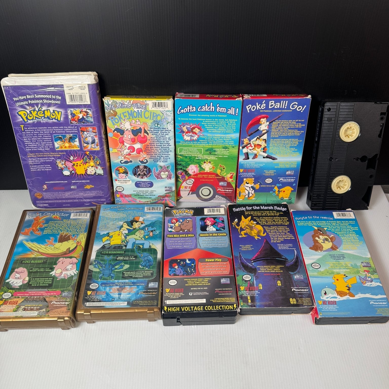 Pokémon VHS Lot of 10 1998 Anime Movie & Episodes Collection Johto, Movie & More