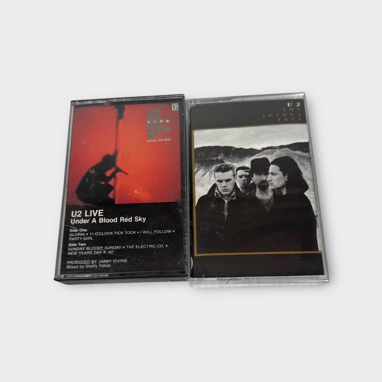 Lot of 2 U2 Cassette Tapes Live Under a Blood Red Sky & The Joshua Tree