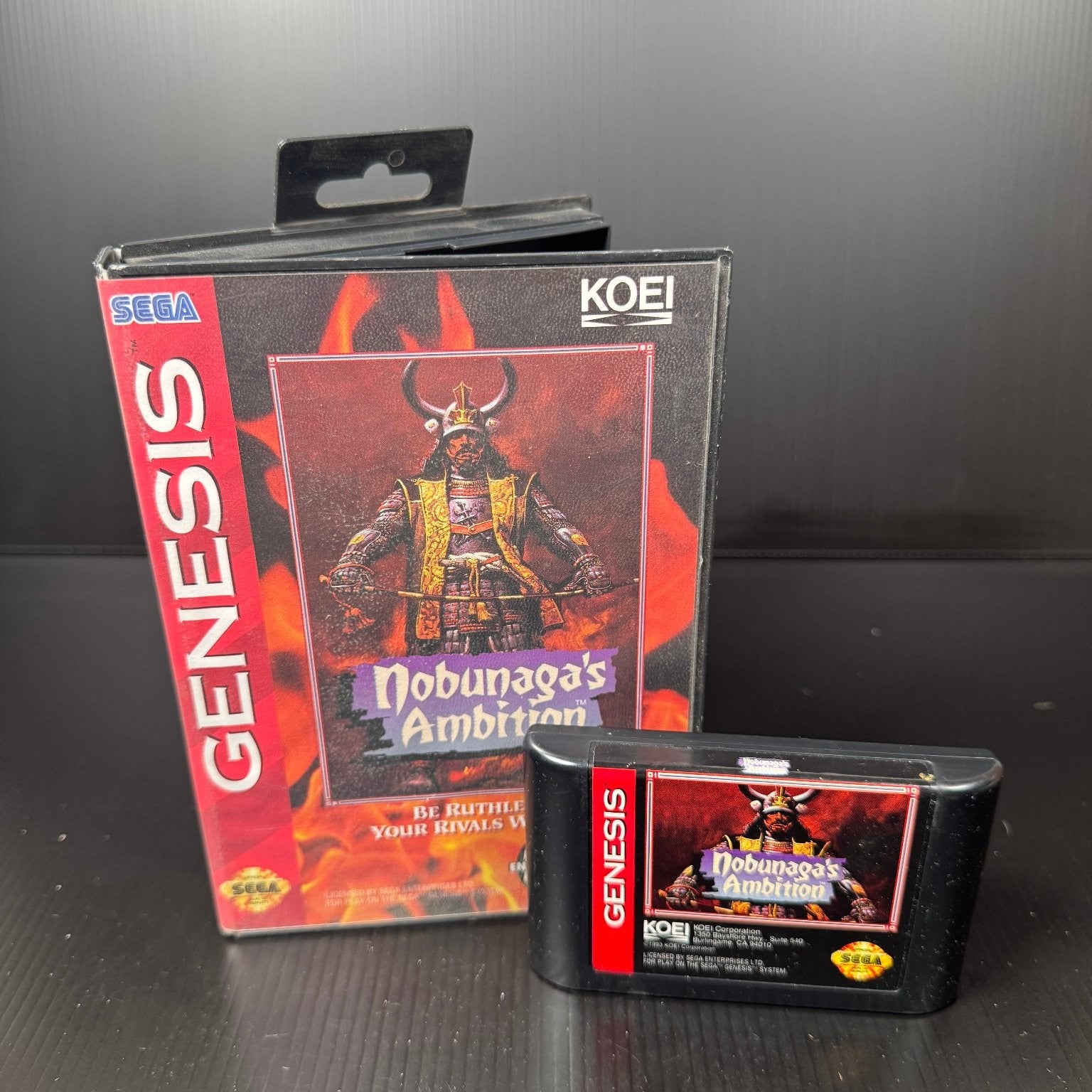 Nobunaga's Ambition Sega Genesis Video Game Strategy Case & Game