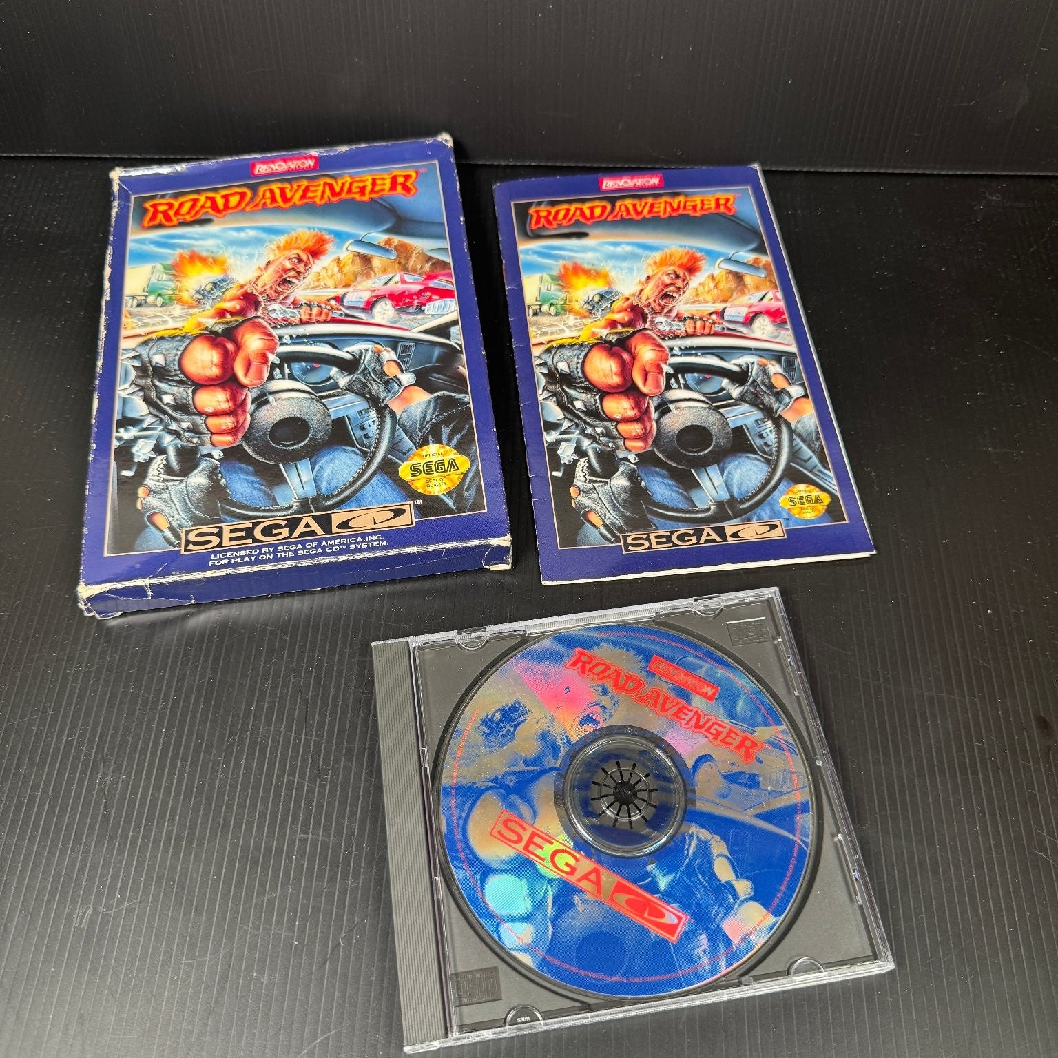 Road Avenger Sega CD Video Game Complete CIB Action Full Motion Animation