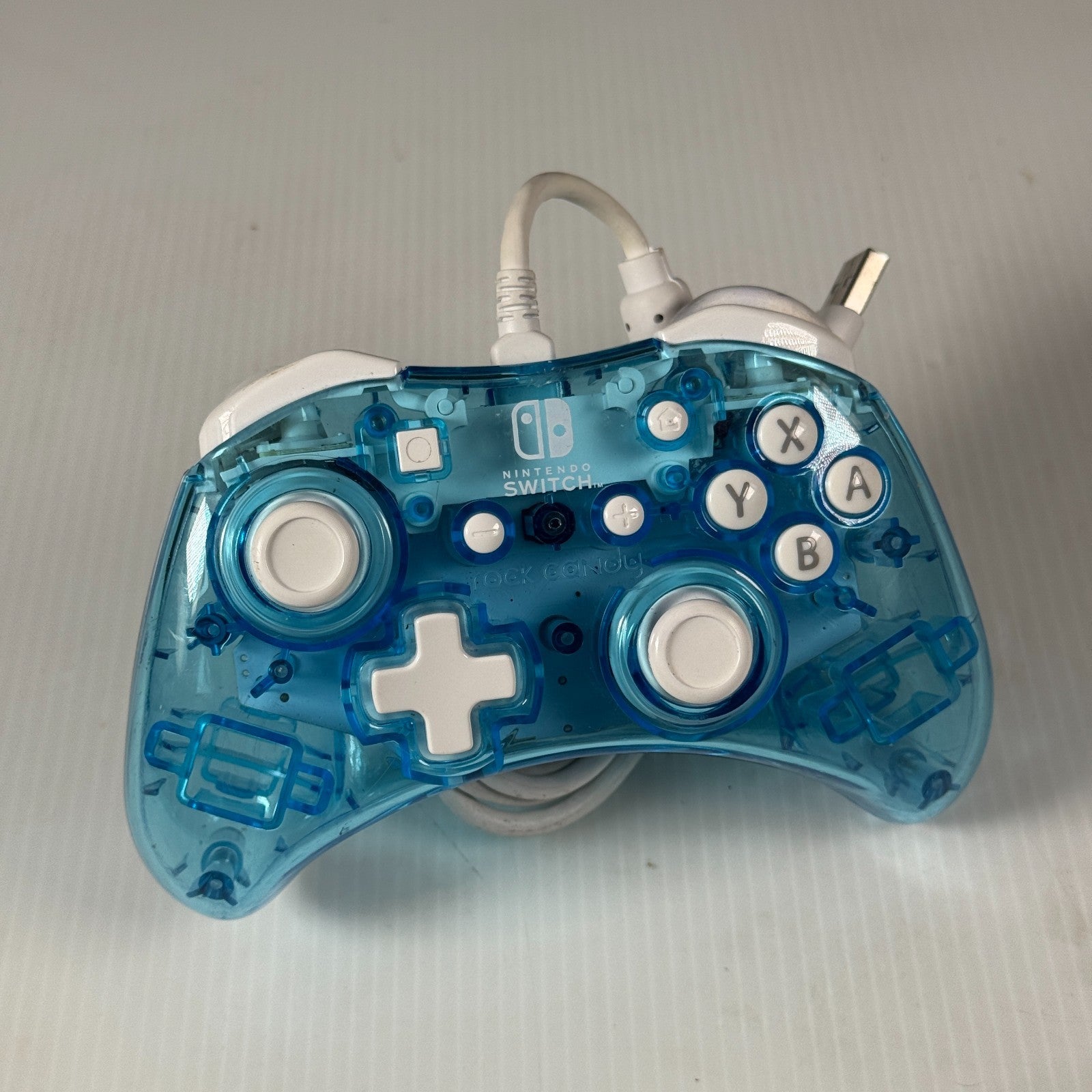 Nintendo Switch Controller Rock Candy Blue Clear Tested Works PDP W/ USB Cable